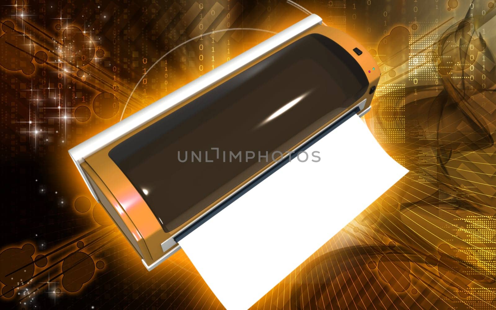 Digital illustration of a Laminator in colour background