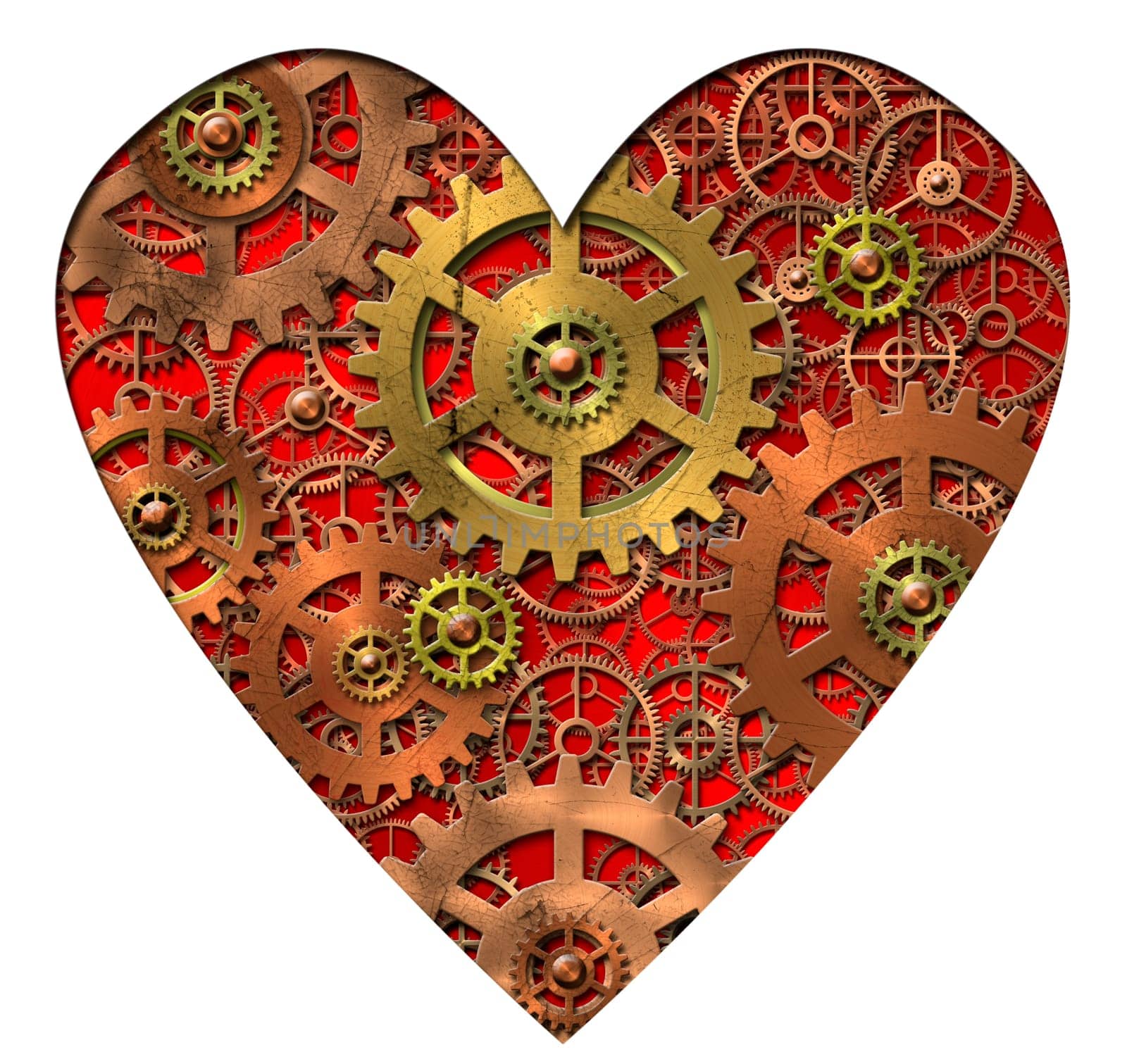 Abstract image of the mechanical heart - gears