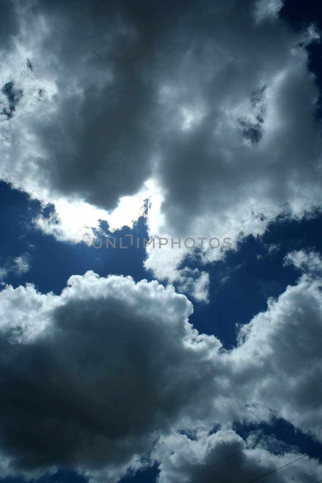 Blue sky with white clouds background image