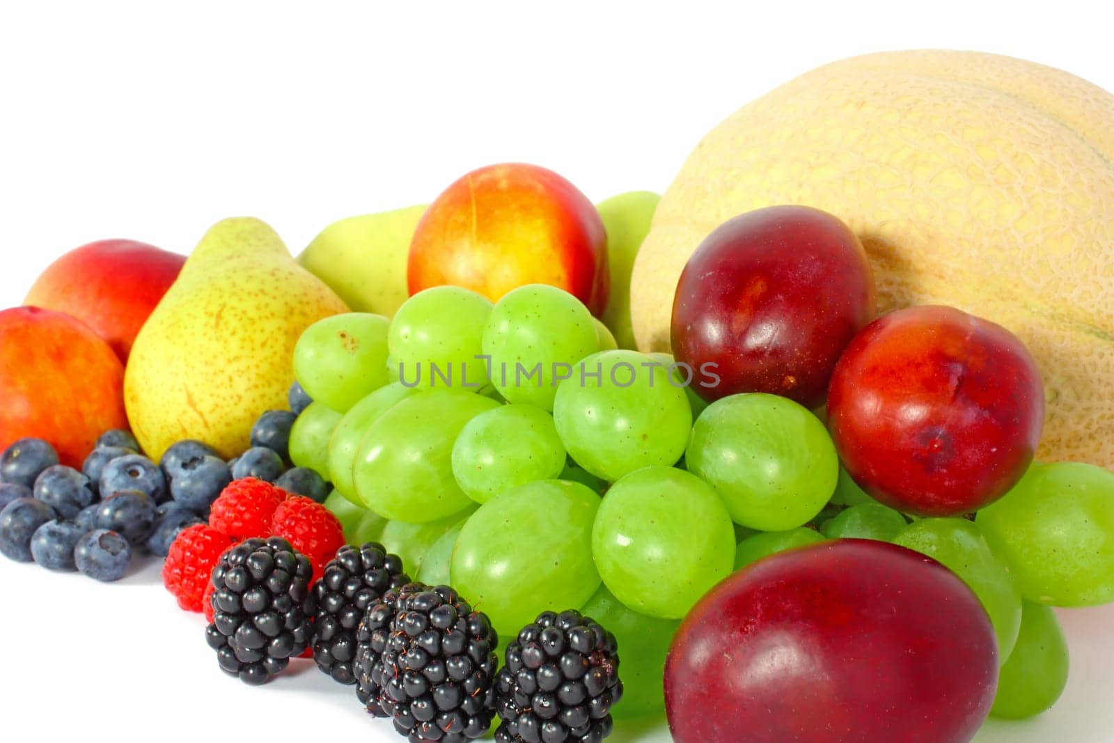 Mix of juicy fruit  isolated on white