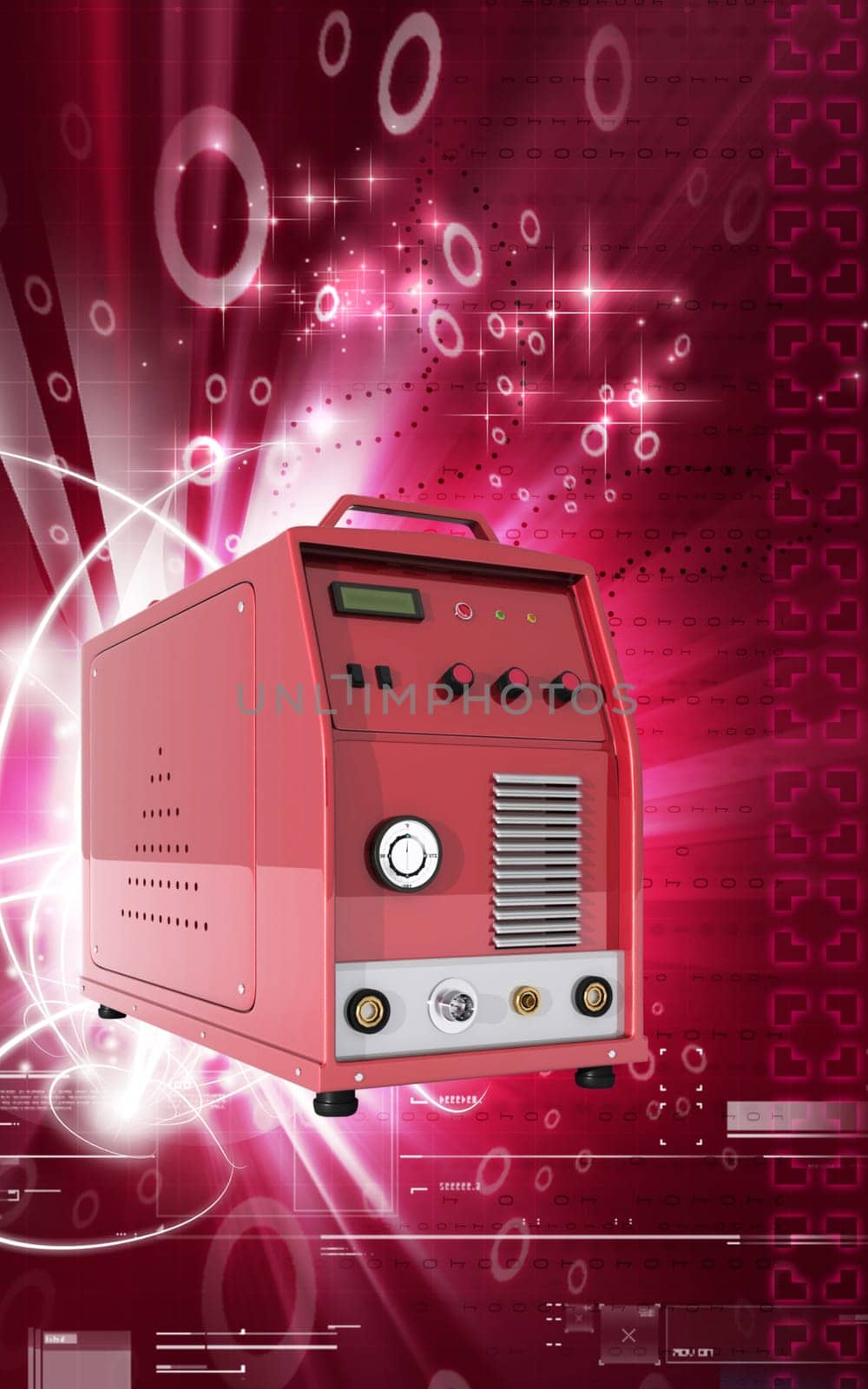 Digital illustration of inverter in colour background