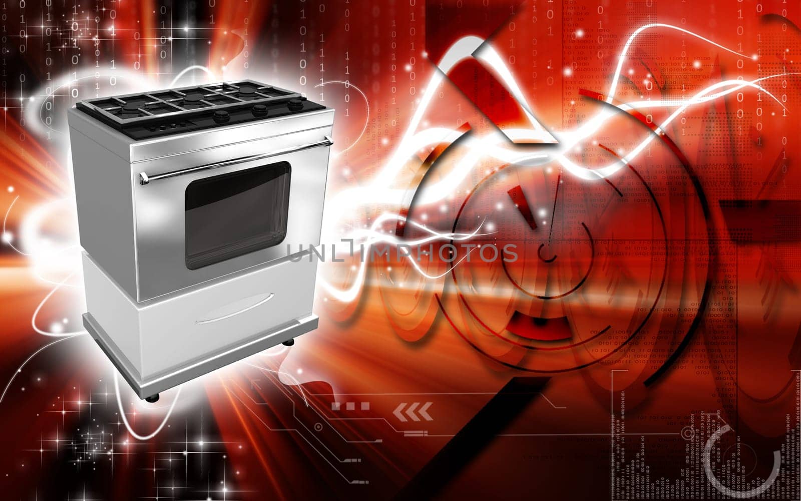 Digital illustration of a Burner in colour background