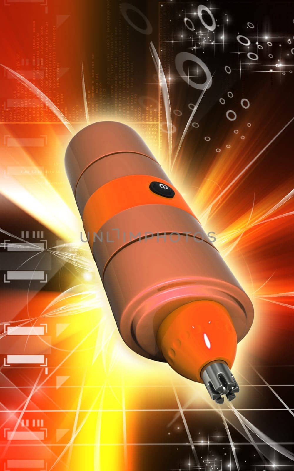 Digital illustration of nose and ear trimmer in colour background