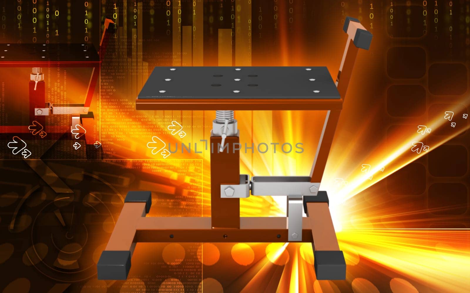 Digital illustration of Bike lift in colour background