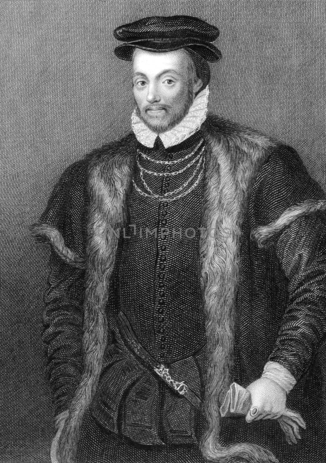 Edward North, 1st Baron North (1496-1564) on engraving from 1838. English peer, politician and successful lawyer. Engraved by P.Lightfoot and published by J.Tallis &amp  Co.