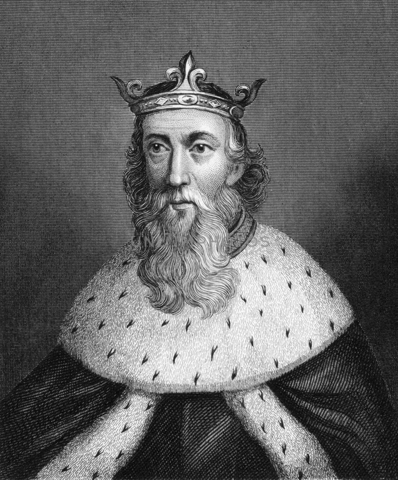 Henry I of England (1068-1135) on engraving from 1830. King of England during 1106-1135. Published in London by Thomas Kelly.