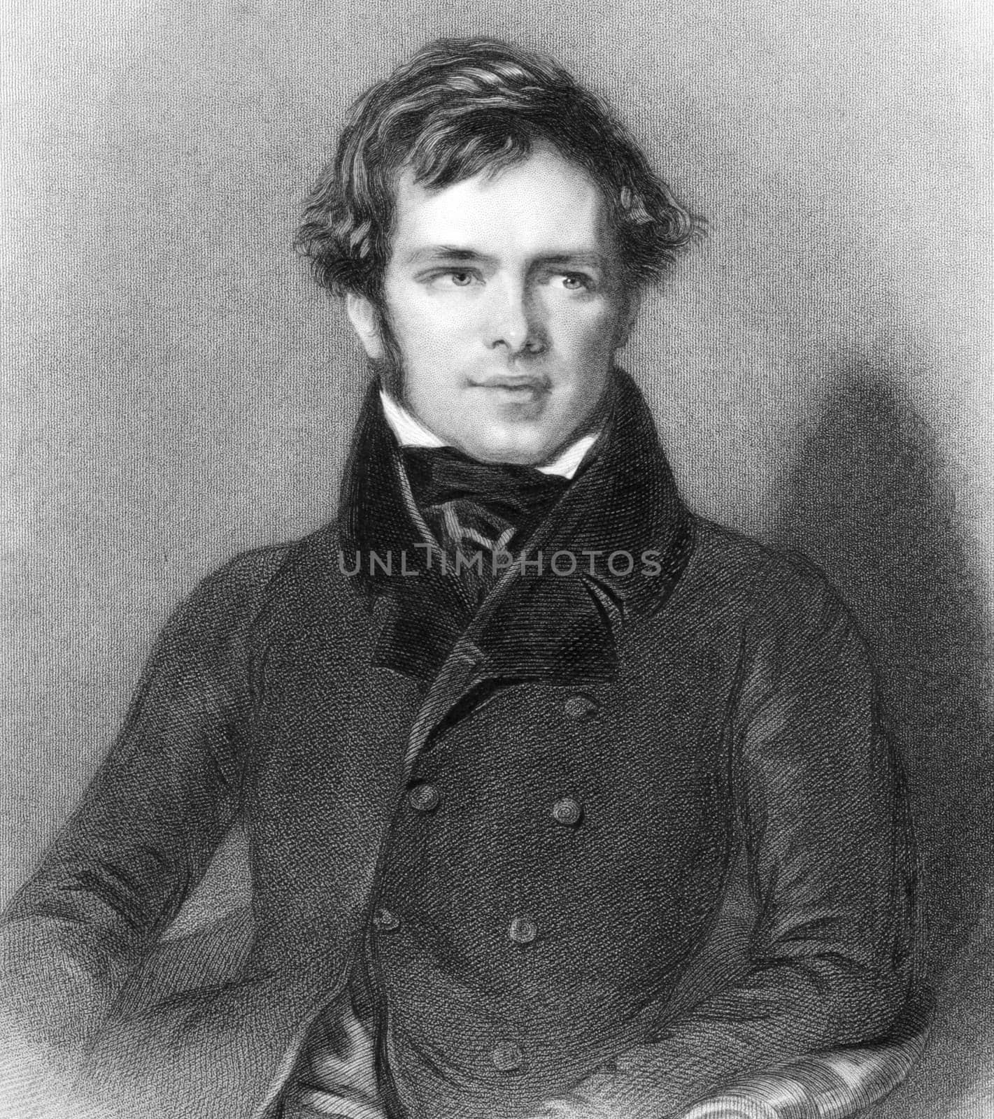 Sir William Webb Follett (1796-1845) on engraving from 1839. English lawyer. Engraved by H.T.Ryall after a painting by A.F.Chalon and published by G.Virtue.