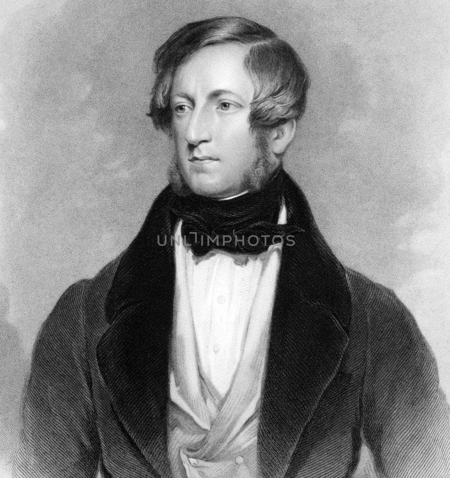 Robert Stewart, 2nd Marquess of Londonderry (1769-1822) on engraving from 1838. Irish and British statesman. Engraved by Jenkinson after a painting by Robinson and published by G.Virtue.