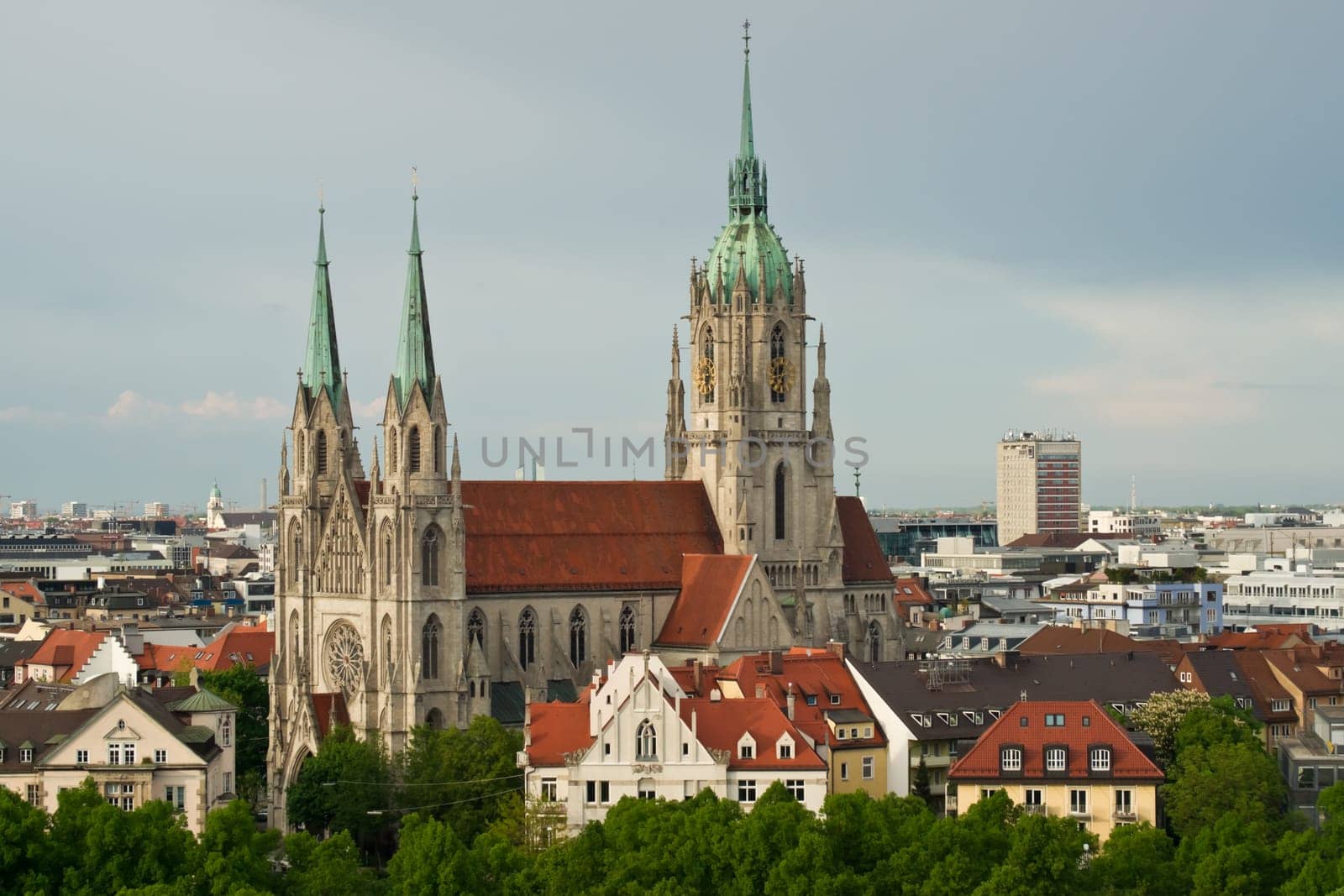The beautiful St. Pauls Church in Munich,a parish church close to the well-known Theresienwiese