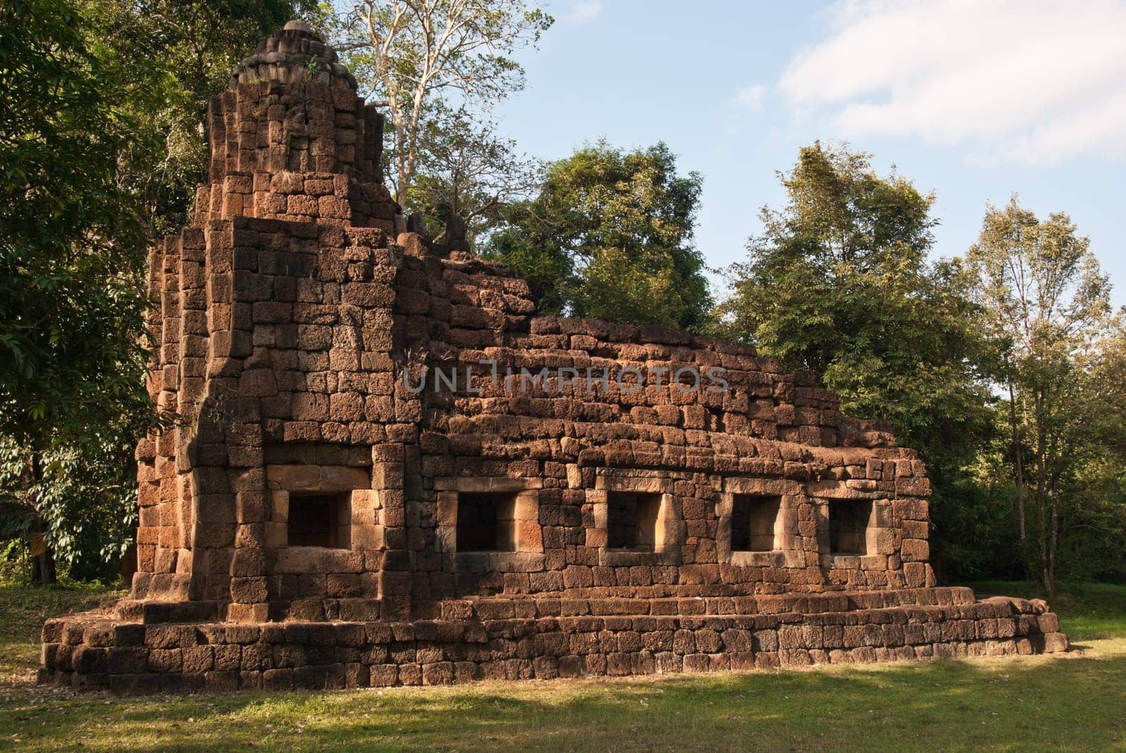 The old khmer temple Ta Muang (near Ta Moan Thom) hidden in the jungle directly at the Thai-Cambodian borderline.  The temple area at this site is part of repeated conflicts between both countries.