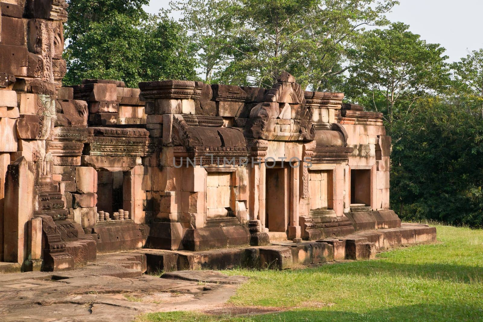 The old khmer temple Ta Moan Thom (or Tha Muang Thom) hidden in the jungle directly at the Thai-Cambodian borderline.  The temple area at this site is part of repeated conflicts between both countries.