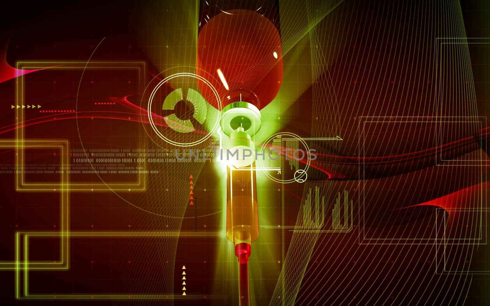 Digital illustration of drip in colour background