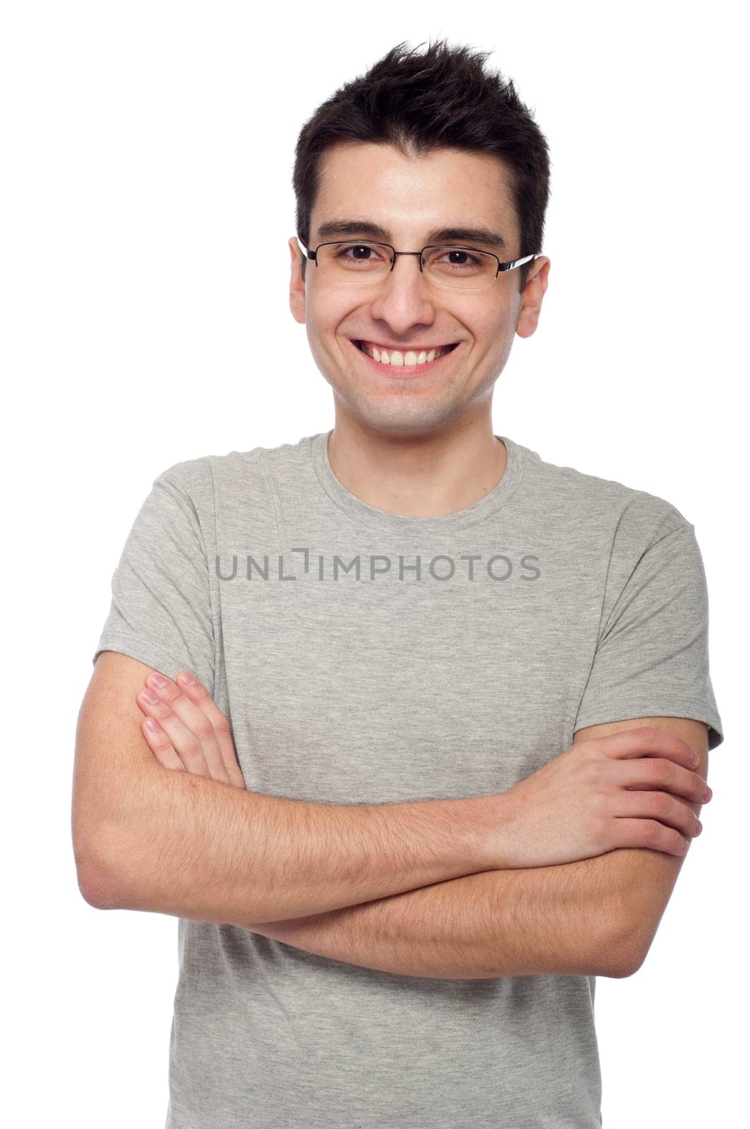 young casual man portrait isolated on white background