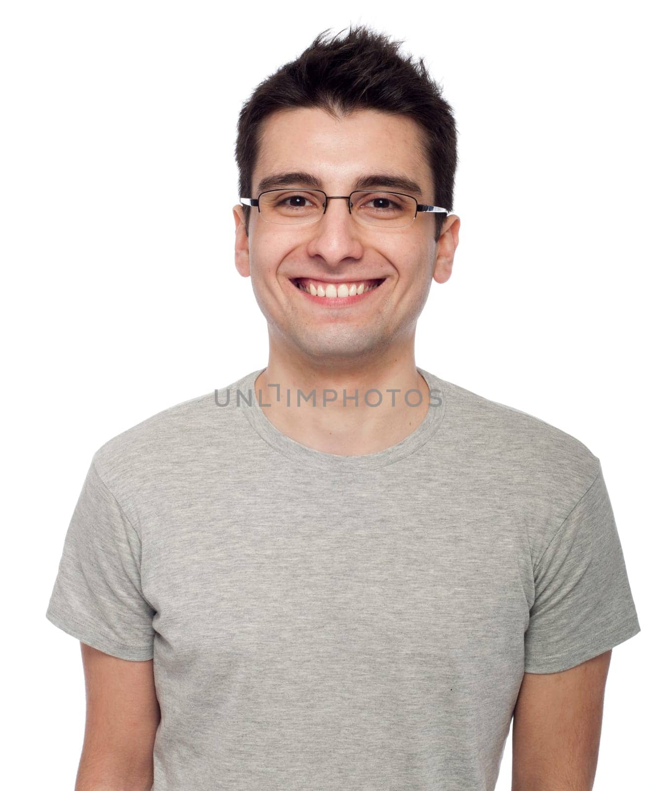 young casual man portrait isolated on white background