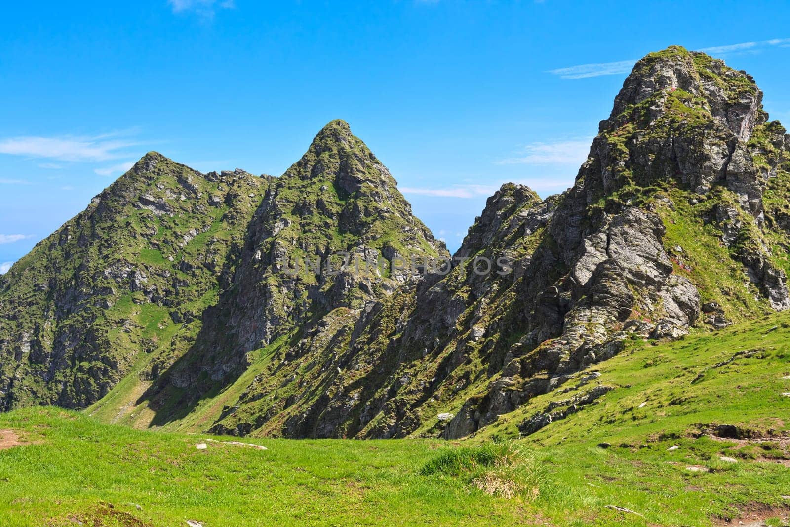 a range of mountains and blue sky, Fagaras mountains, Romania
