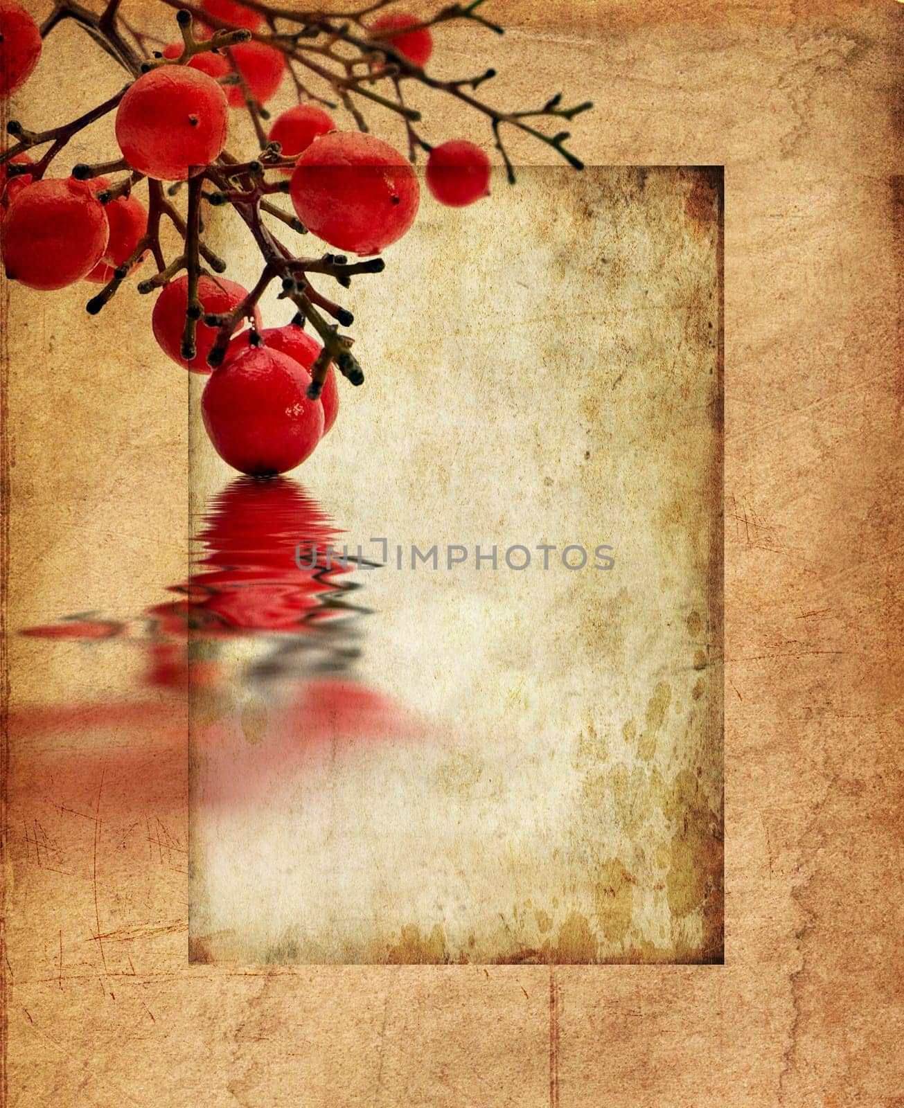 Abstract Background Composition - Autumn Leaves with empty board