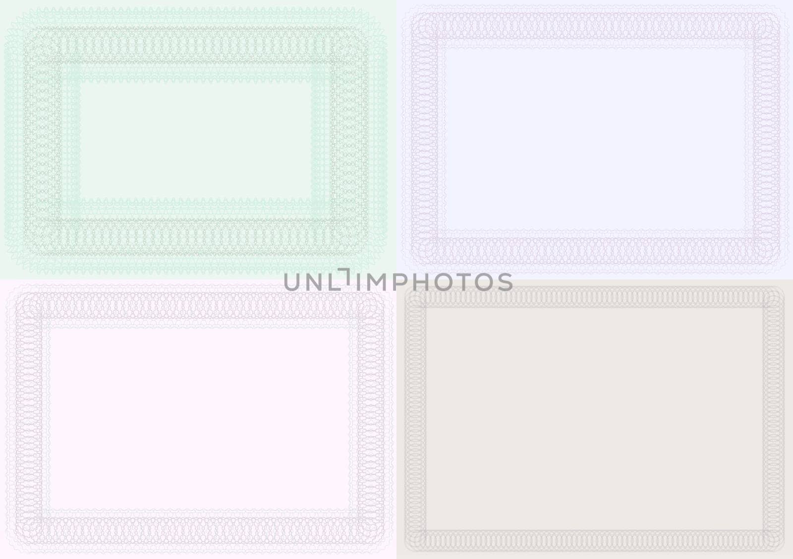 Set of Blank Certificate Backgrounds in Different Colors