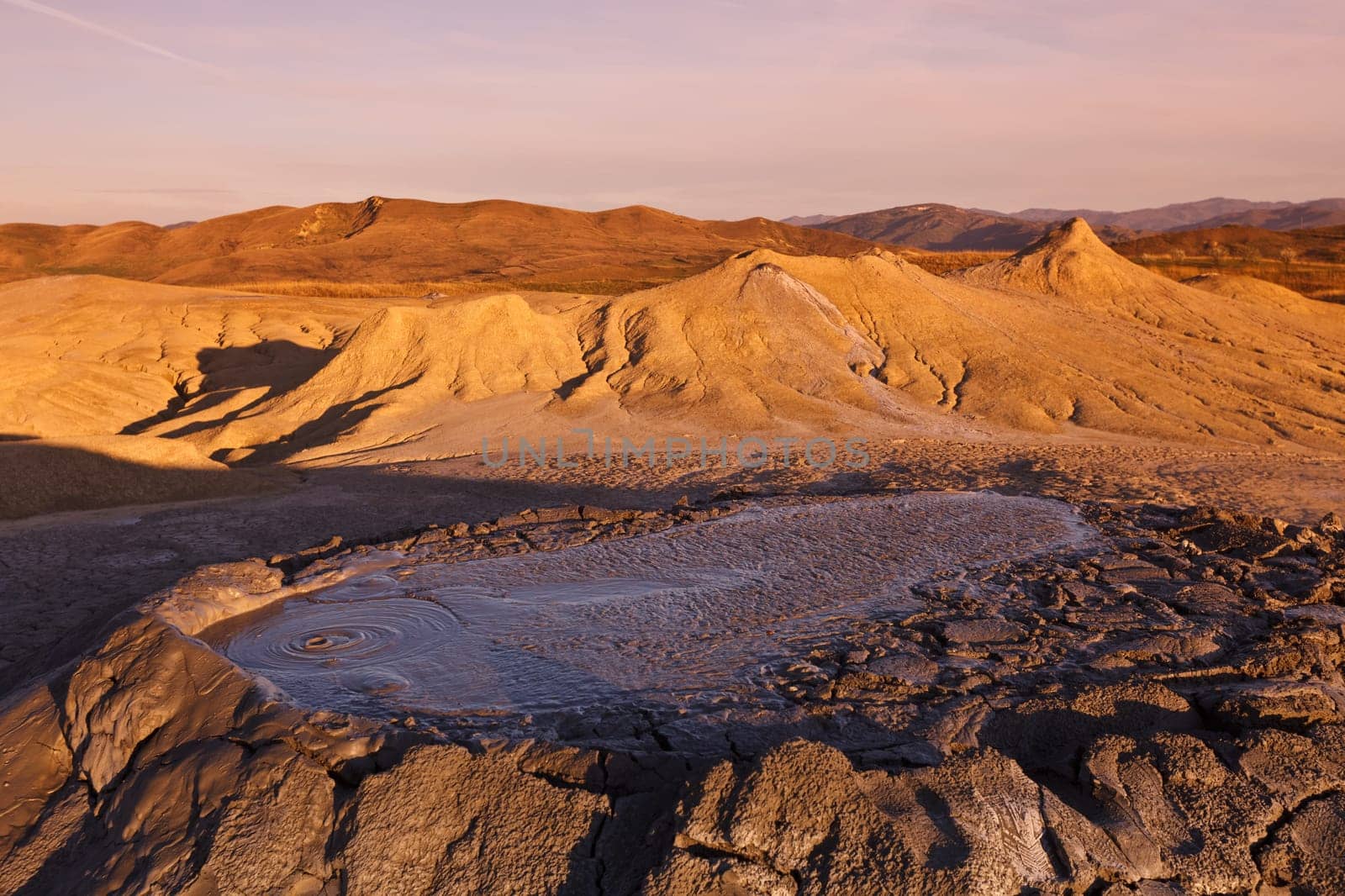 Strange landscape produced bu active mud volcanoes. Location: Buzau Romania