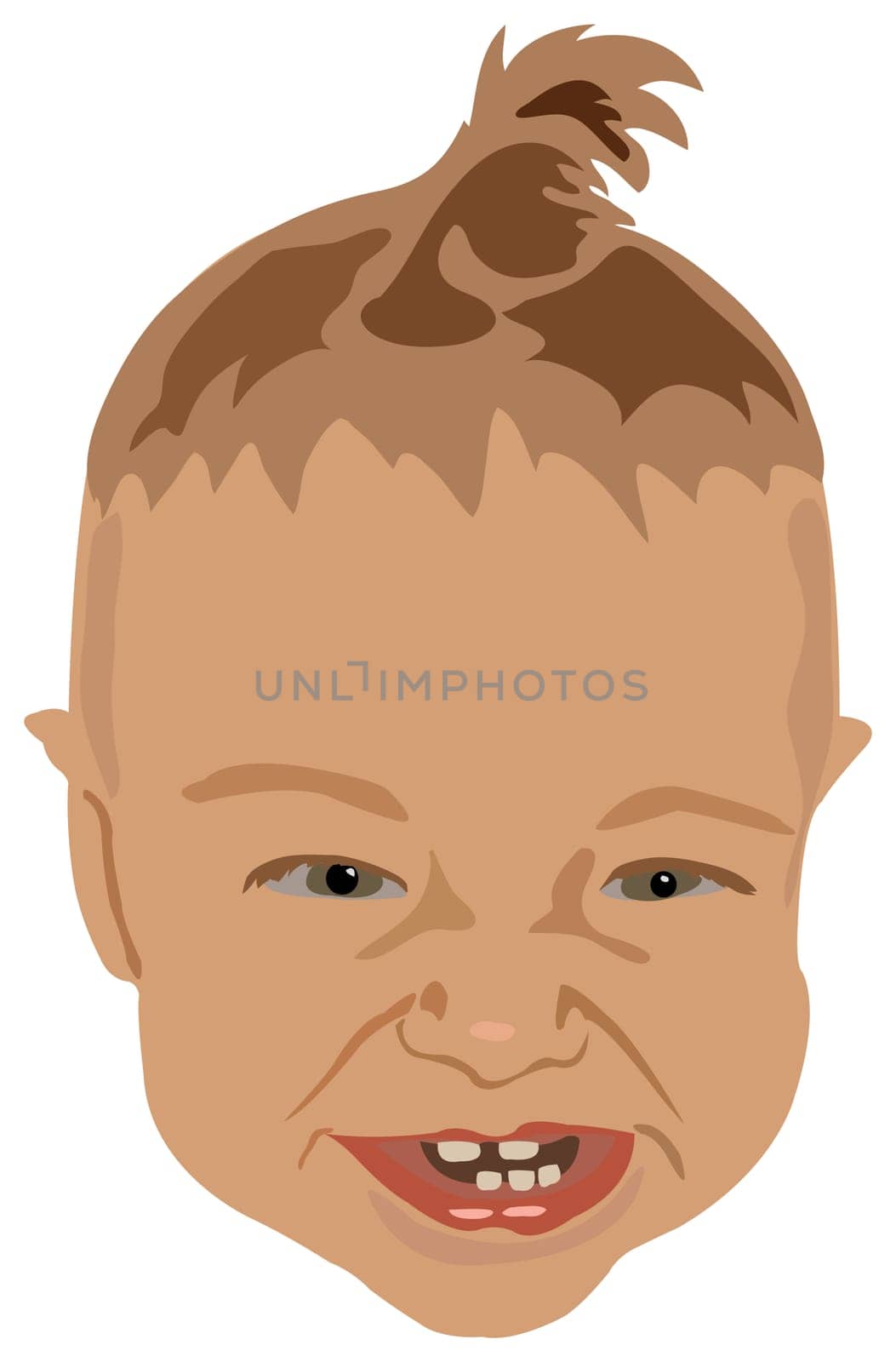 cute laughing baby head vector illustration isolated