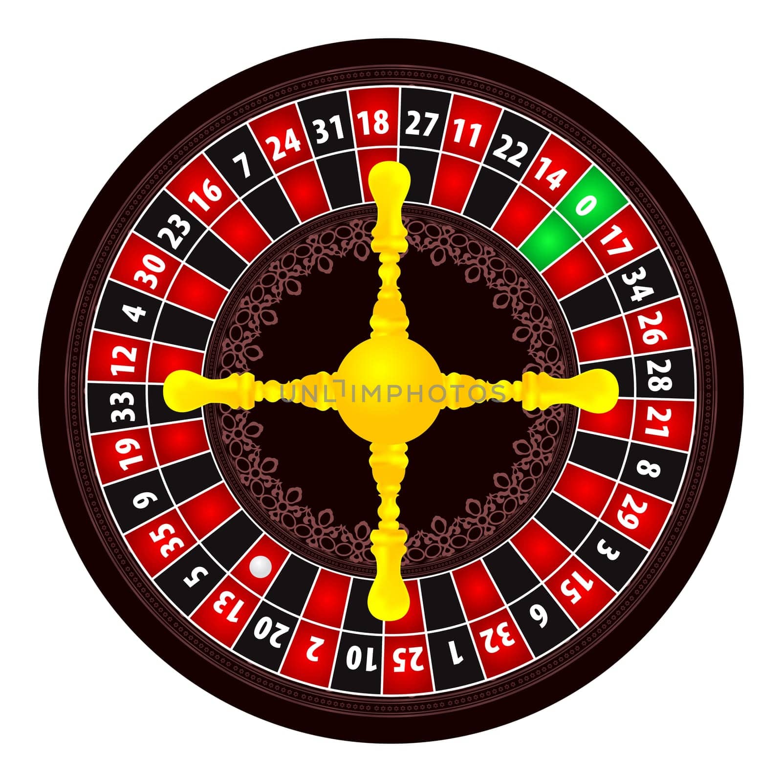 Roulette illustration on white background