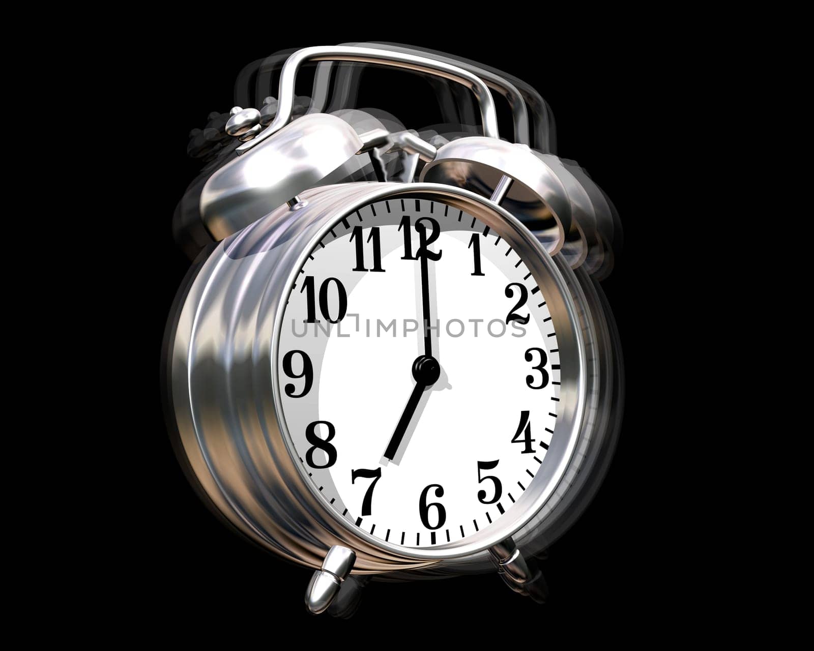 Illustration of an alarm clock sounding off
