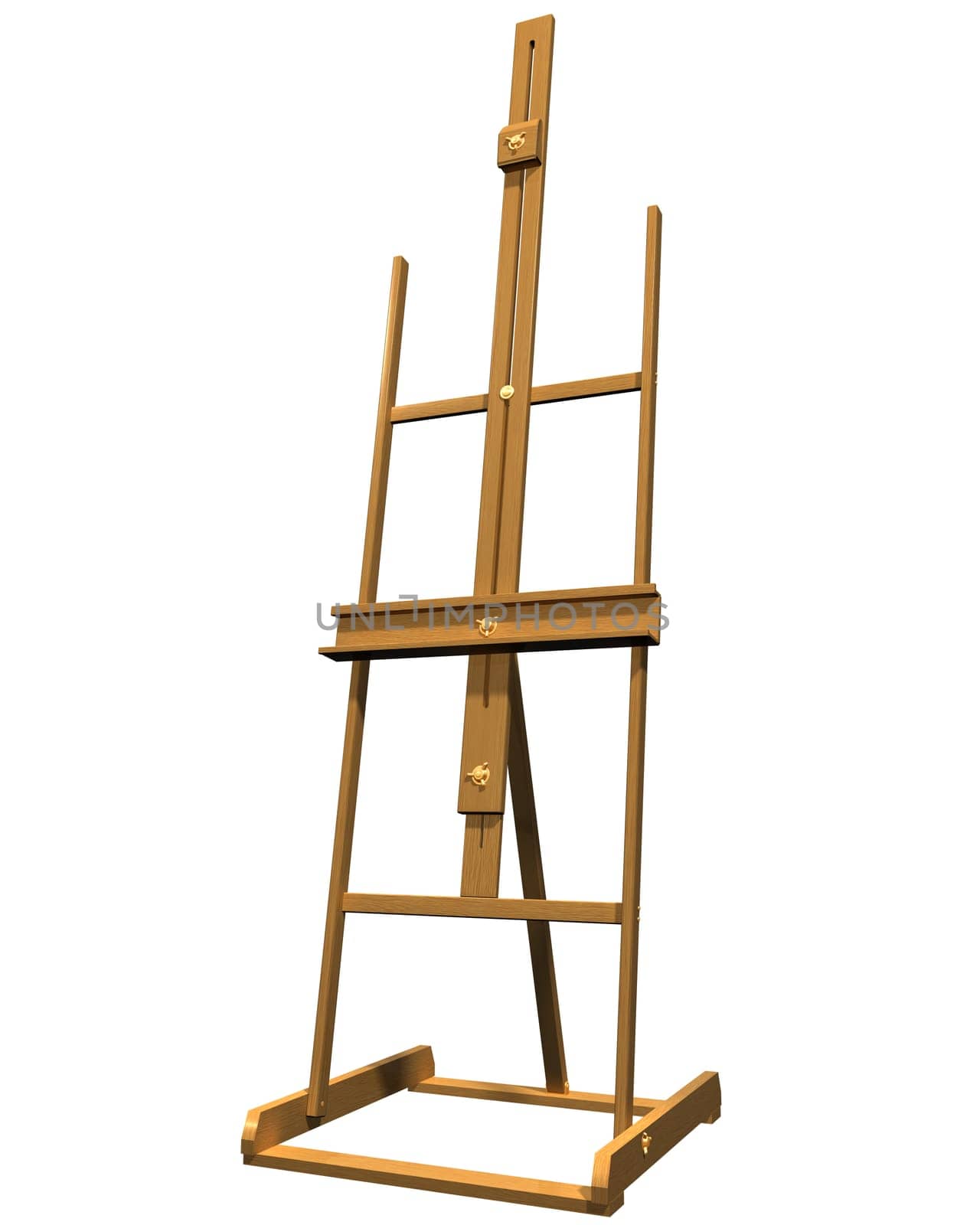 Isolated illustration of a wooden artist easel