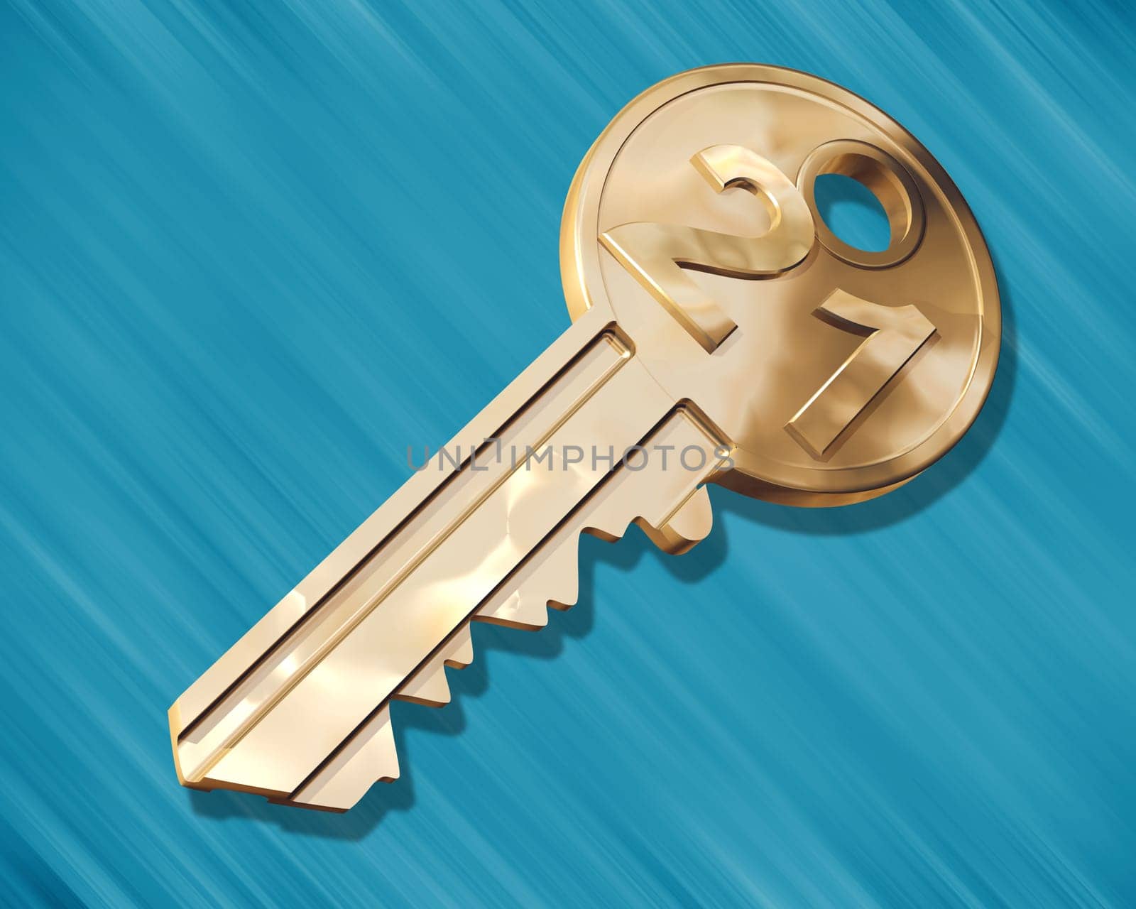 Illustration of a golden key for a 21 year old
