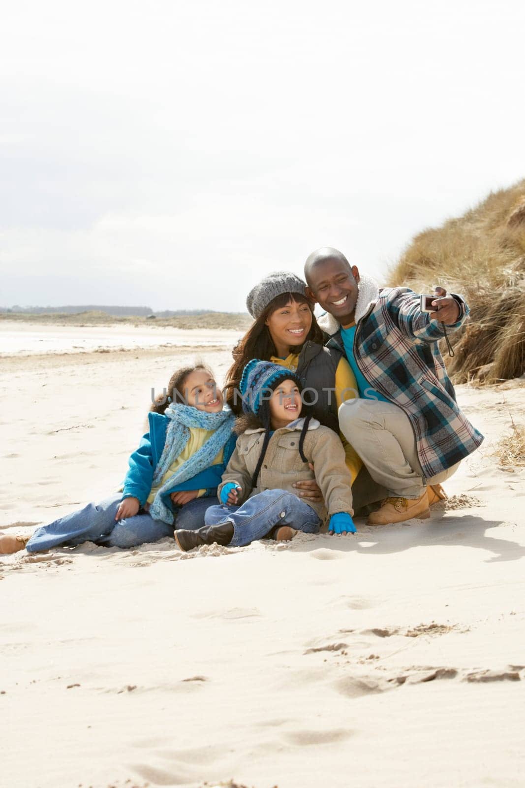 Black Family on a beach