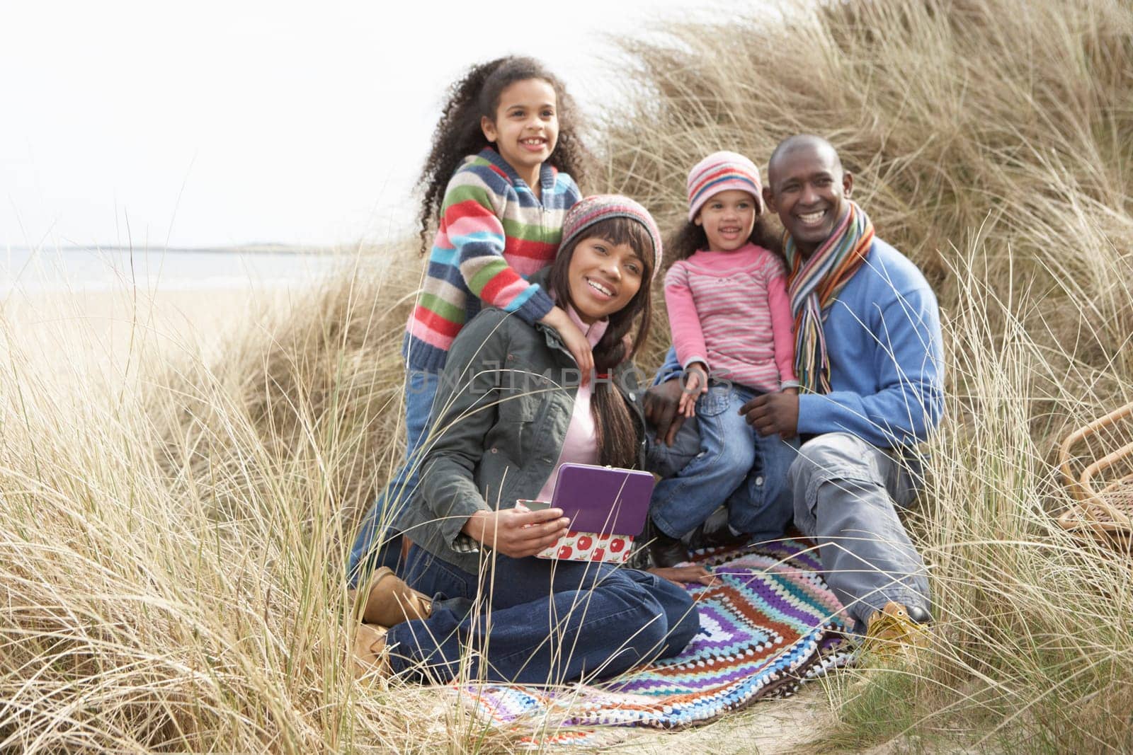 Black Family on a beach
