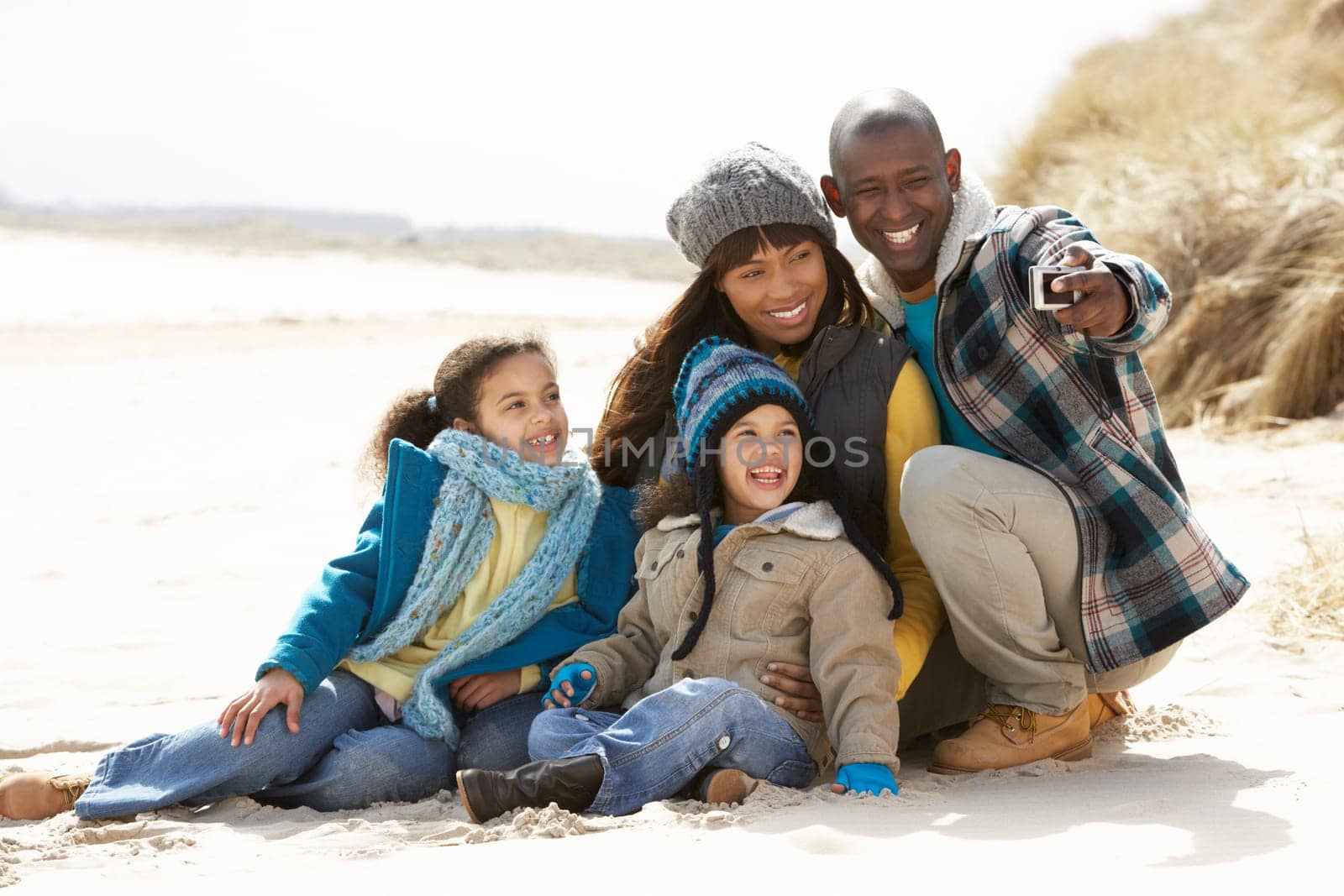 Black Family on a beach
