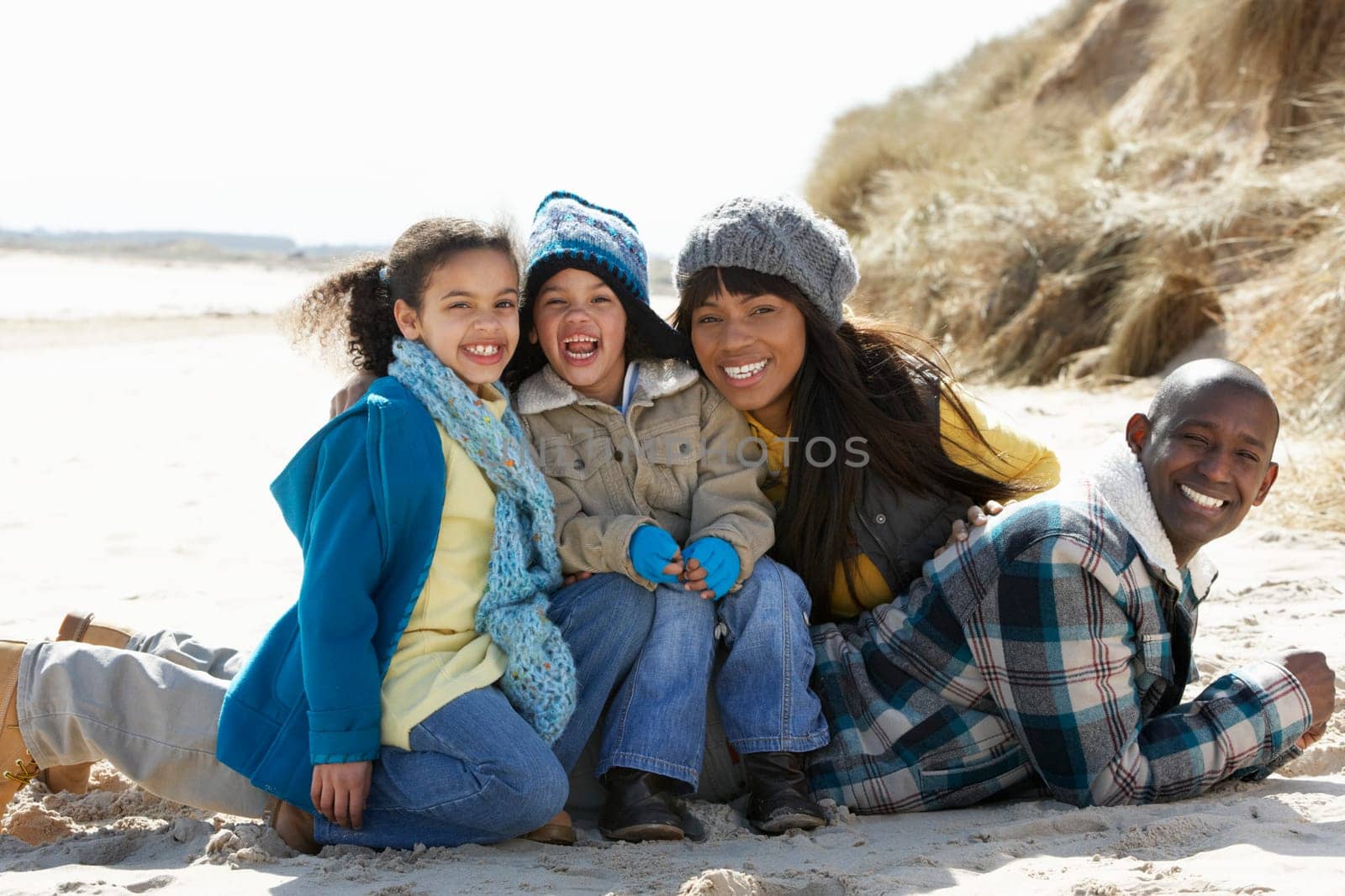 Black Family on a beach