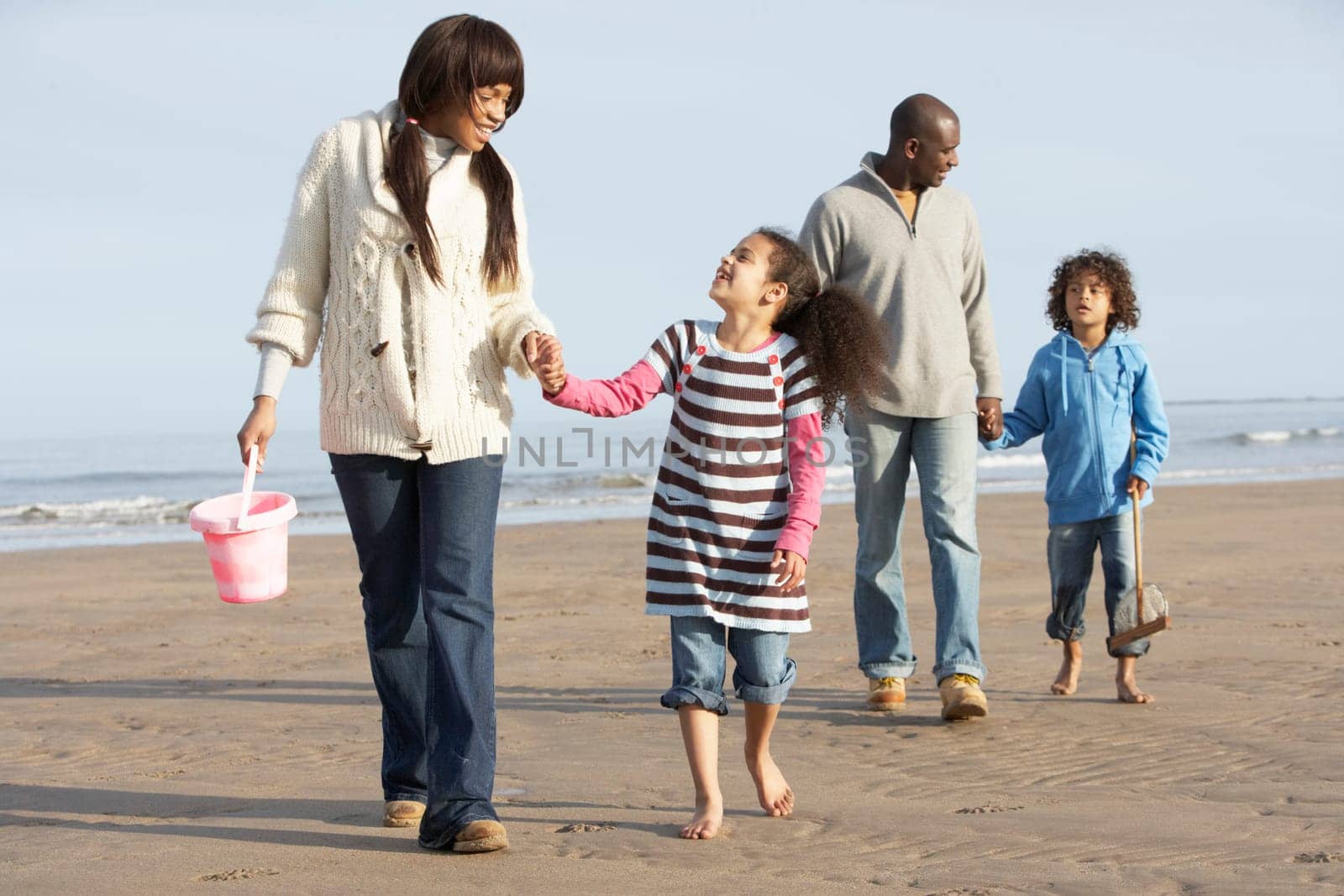 Black Family on a beach