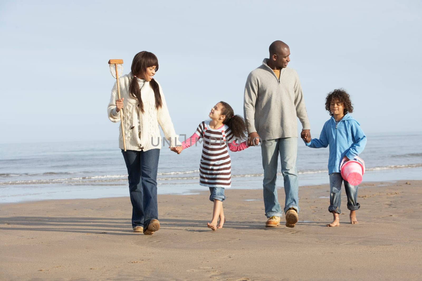 Black Family on a beach