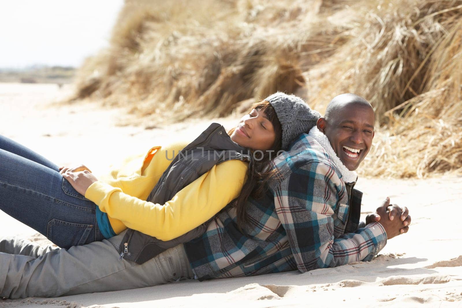 Black Family on a beach