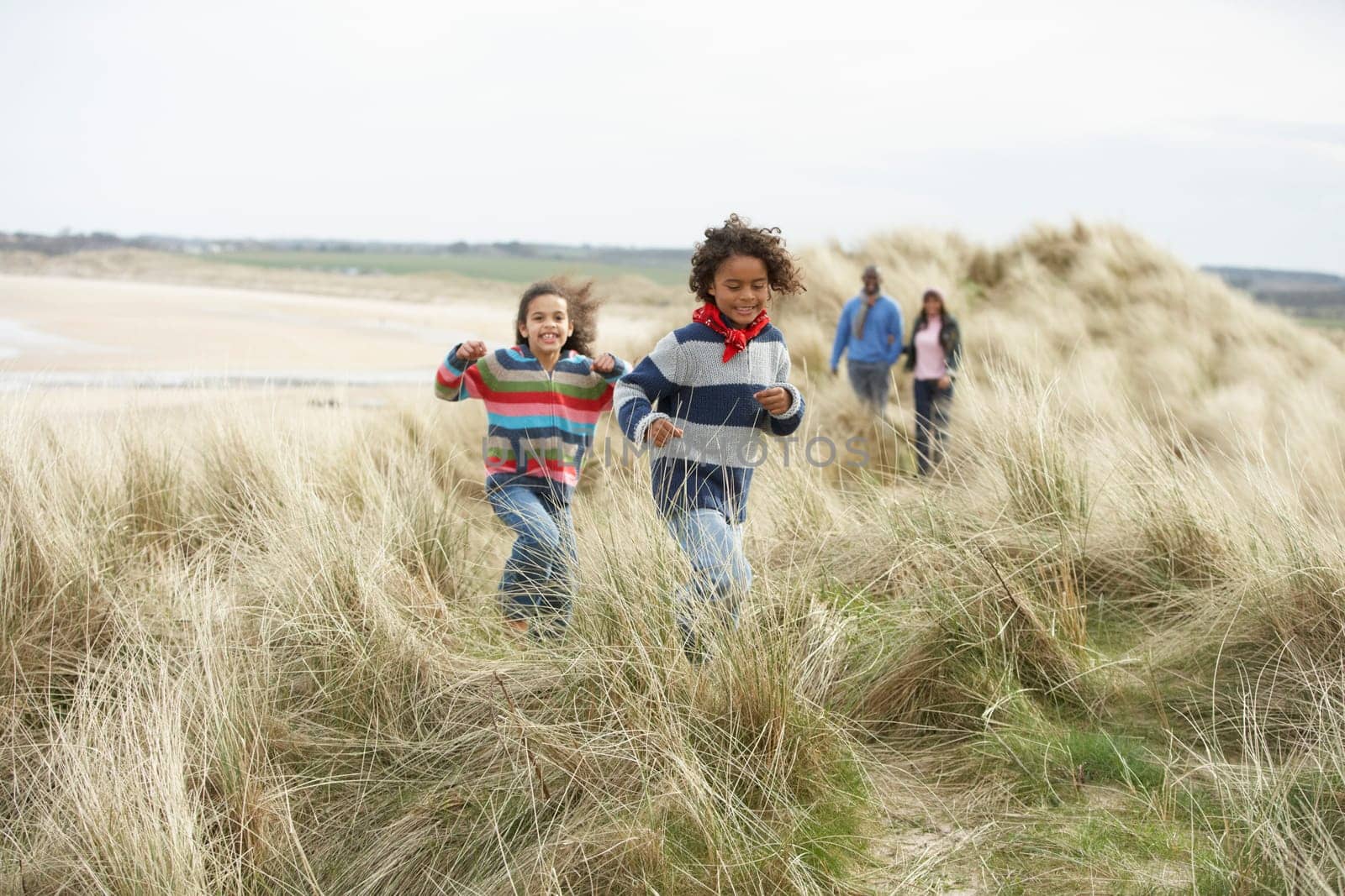 Black Family on a beach