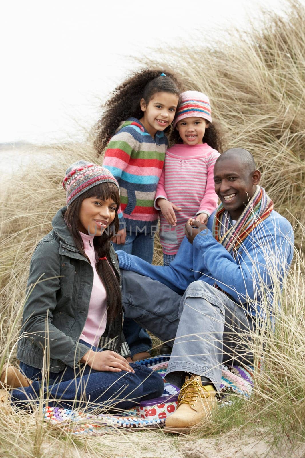 Black Family on a beach
