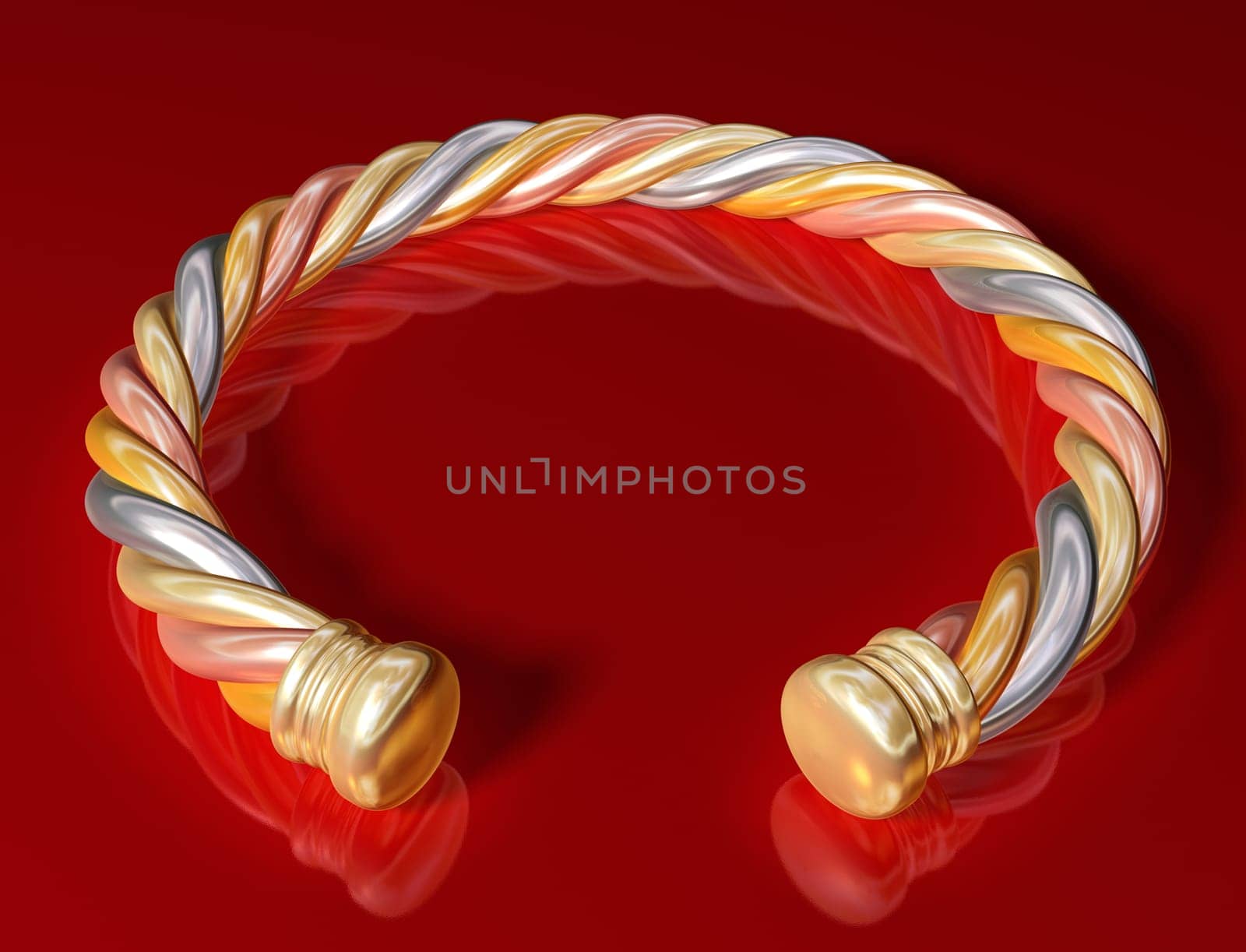 Original illustration of a gold twist bangle