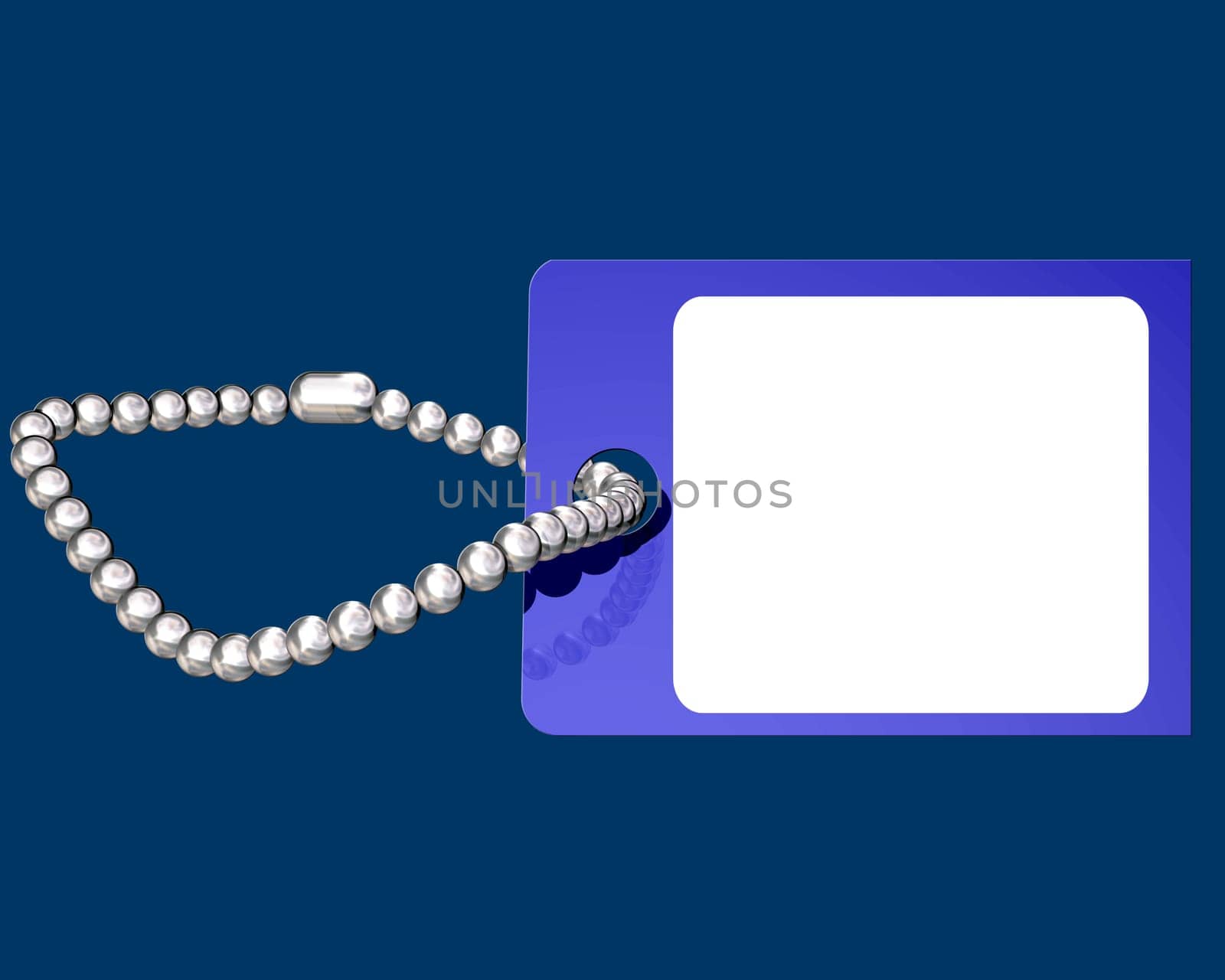 Illustration of blank label with a small chain