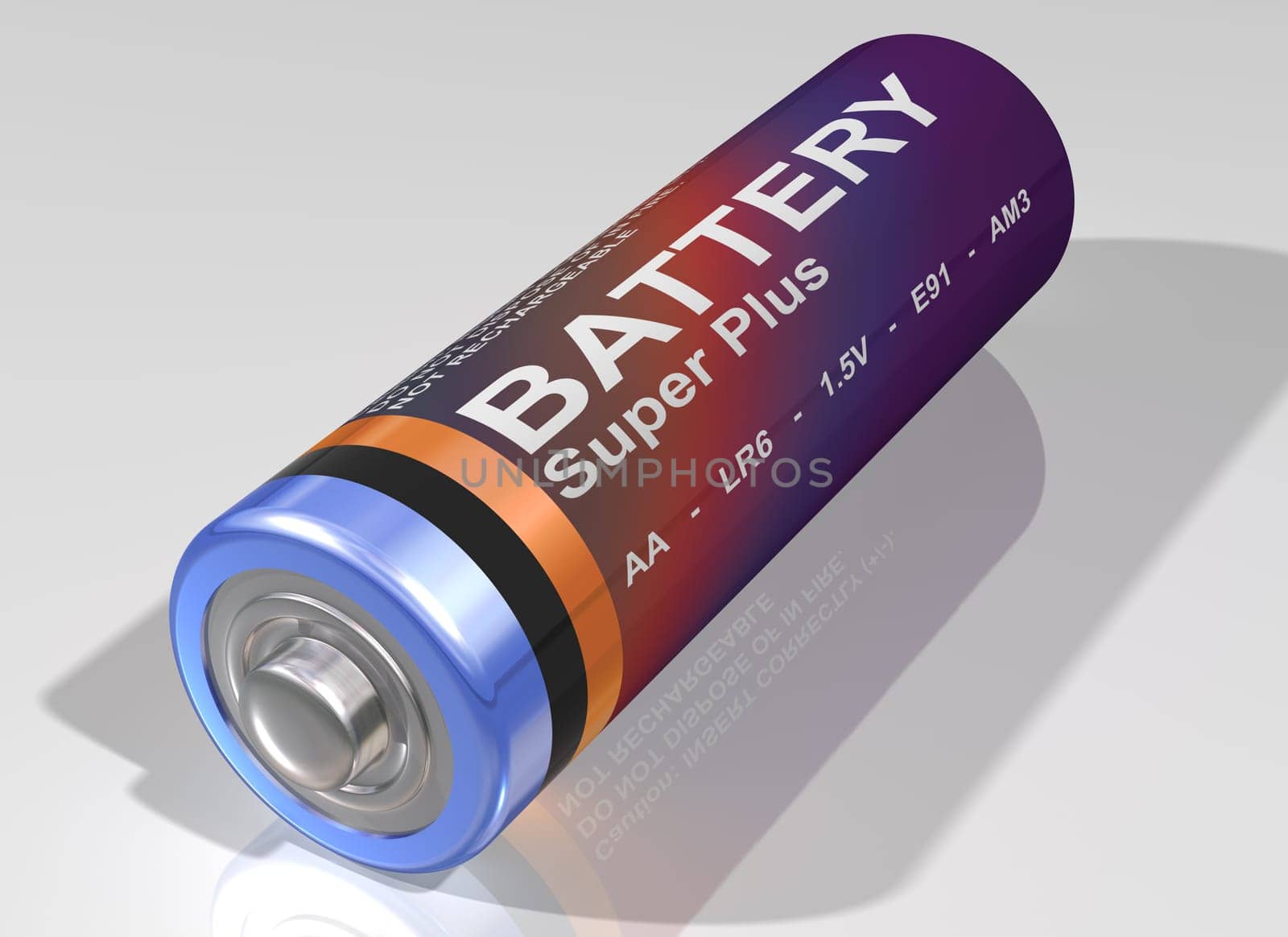 Illustration of a single battery lying by itself