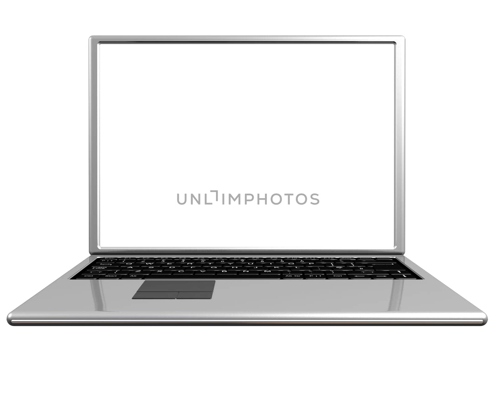 Isolated illustration of a laptop with a useful blank screen