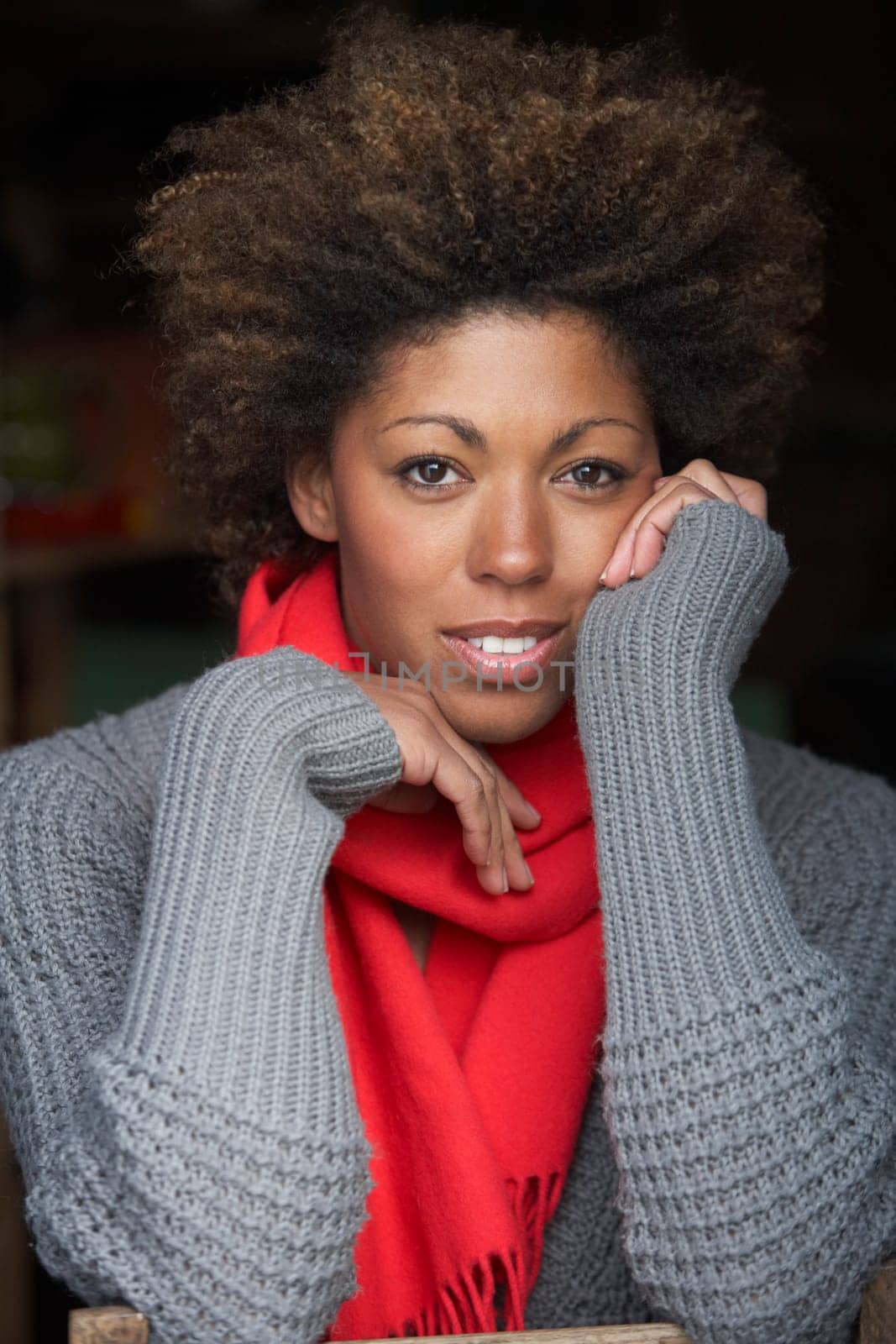 Portrait Of Beautiful Woman Wearing Scarf
