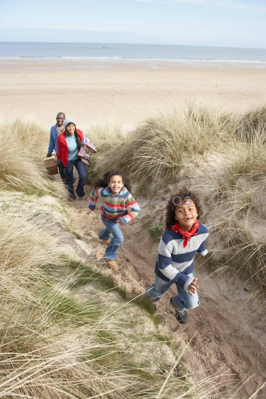 Black Family on a beach