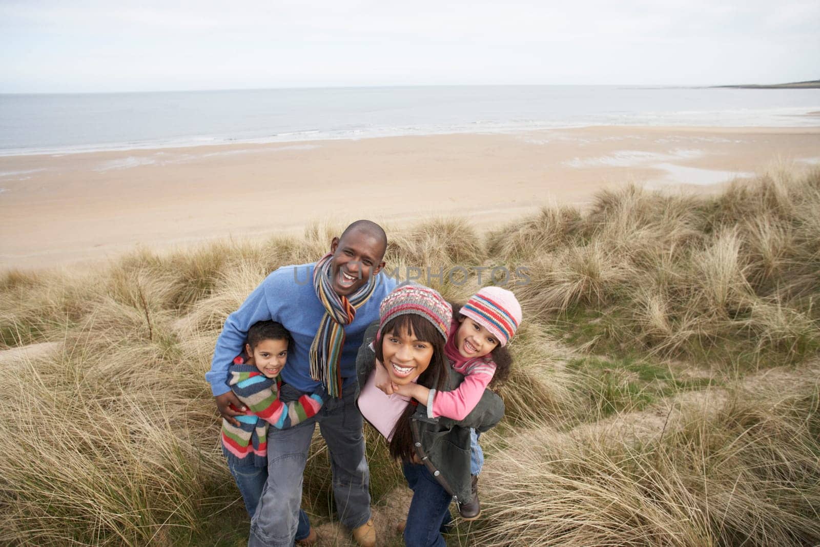 Black Family on a beach