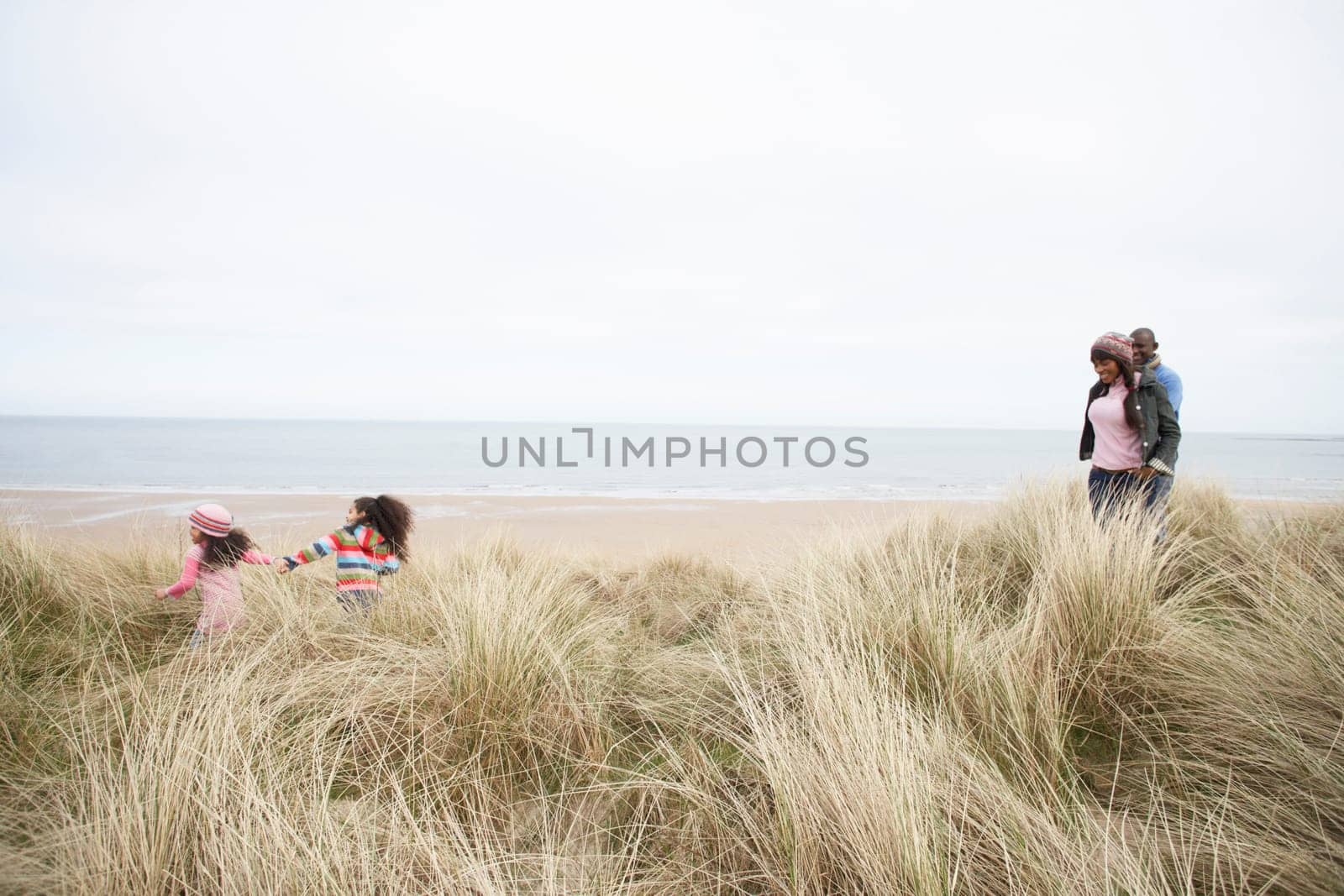 Black Family on a beach