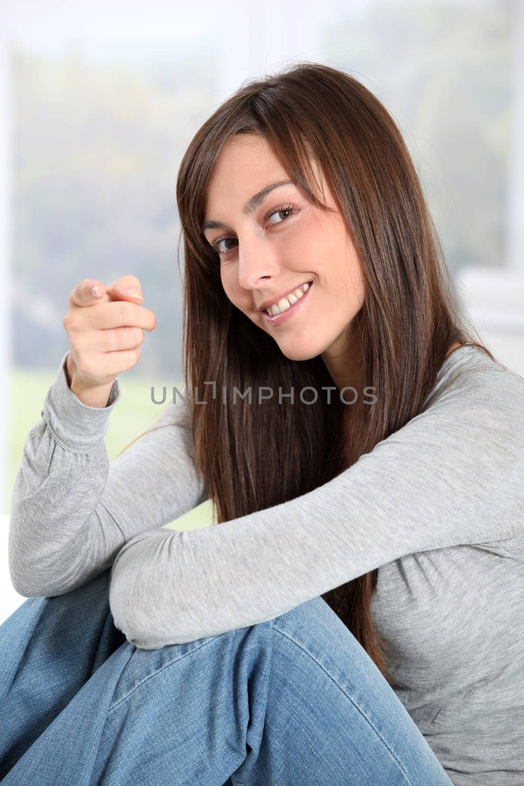 Beautiful young woman with expressive look
