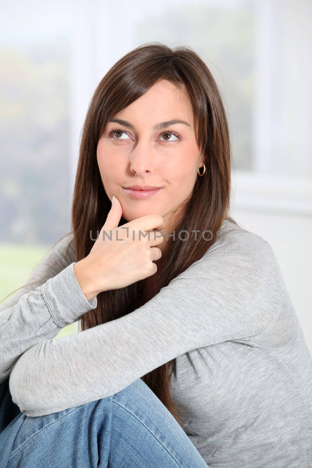 Closeup of woman with thoughtful look