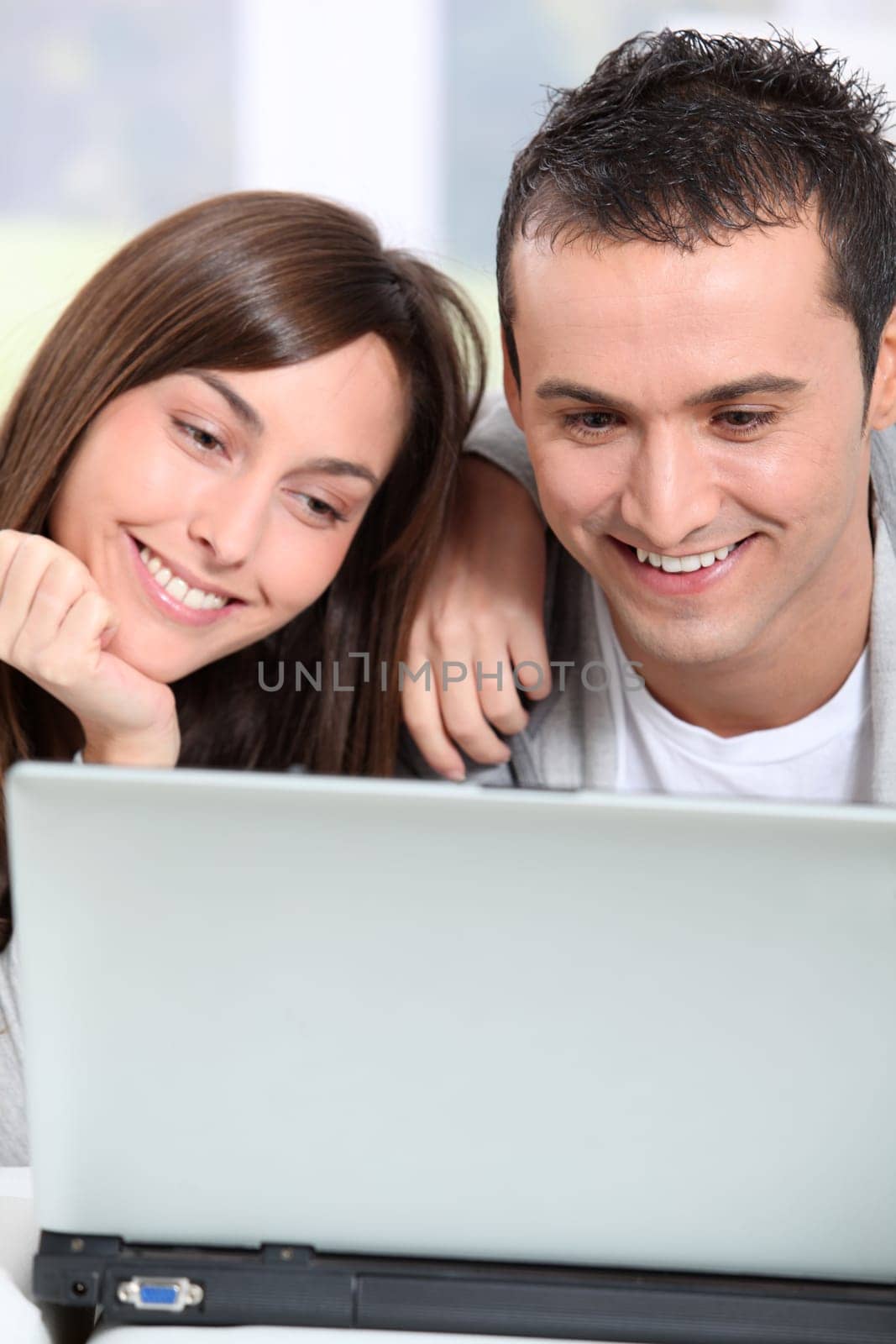 Young couple surfing on internet