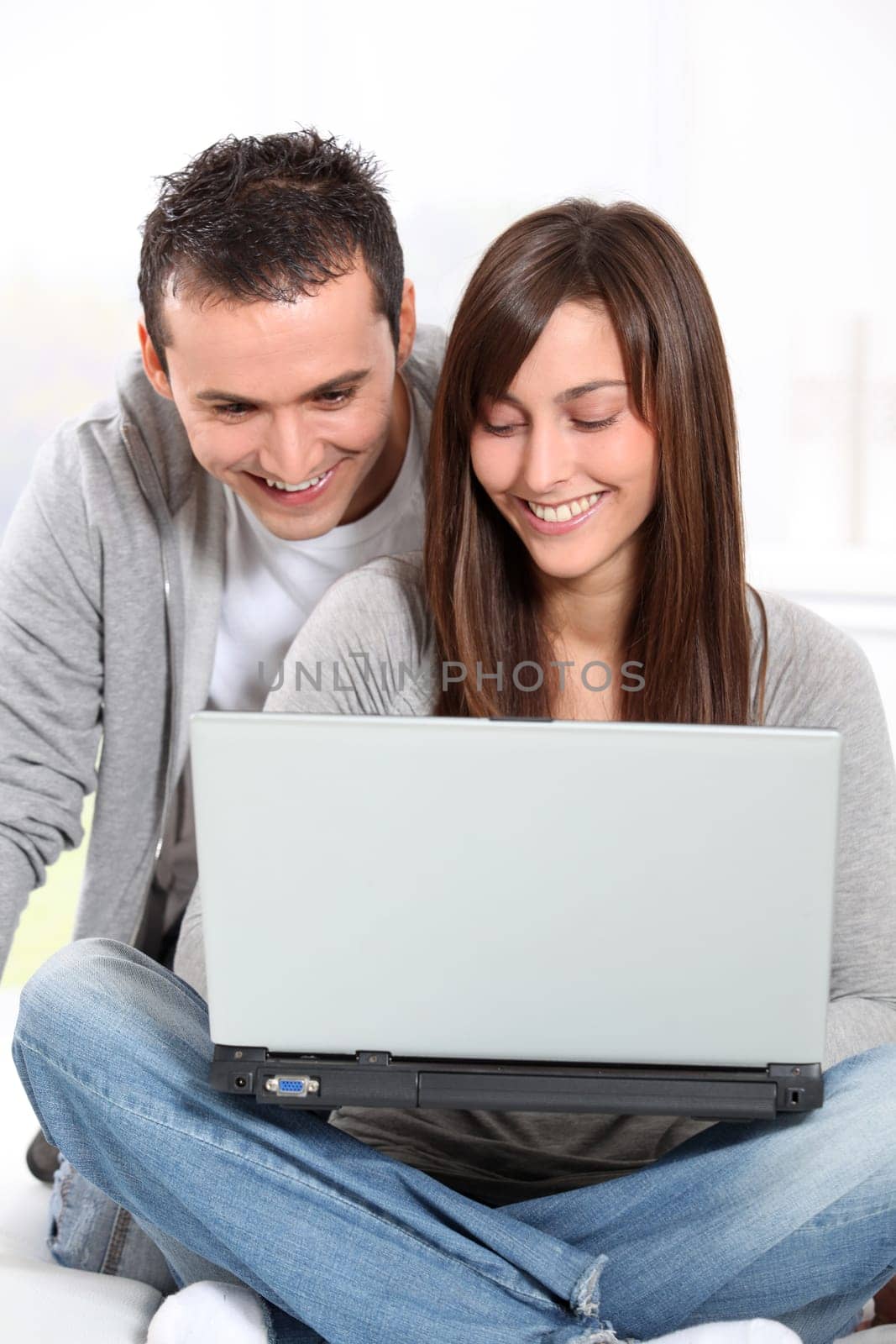 Young couple surfing on internet