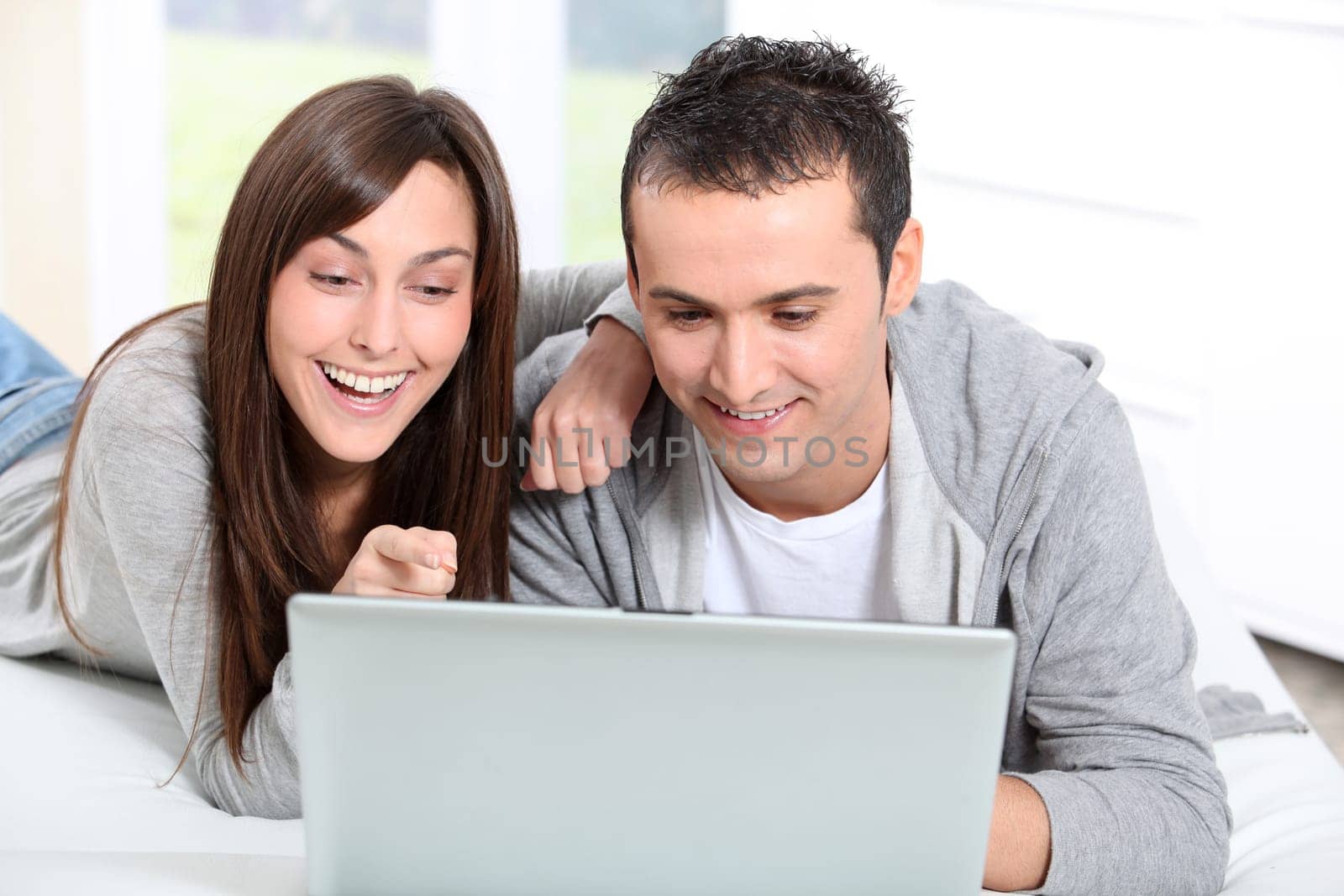 Young couple surfing on internet