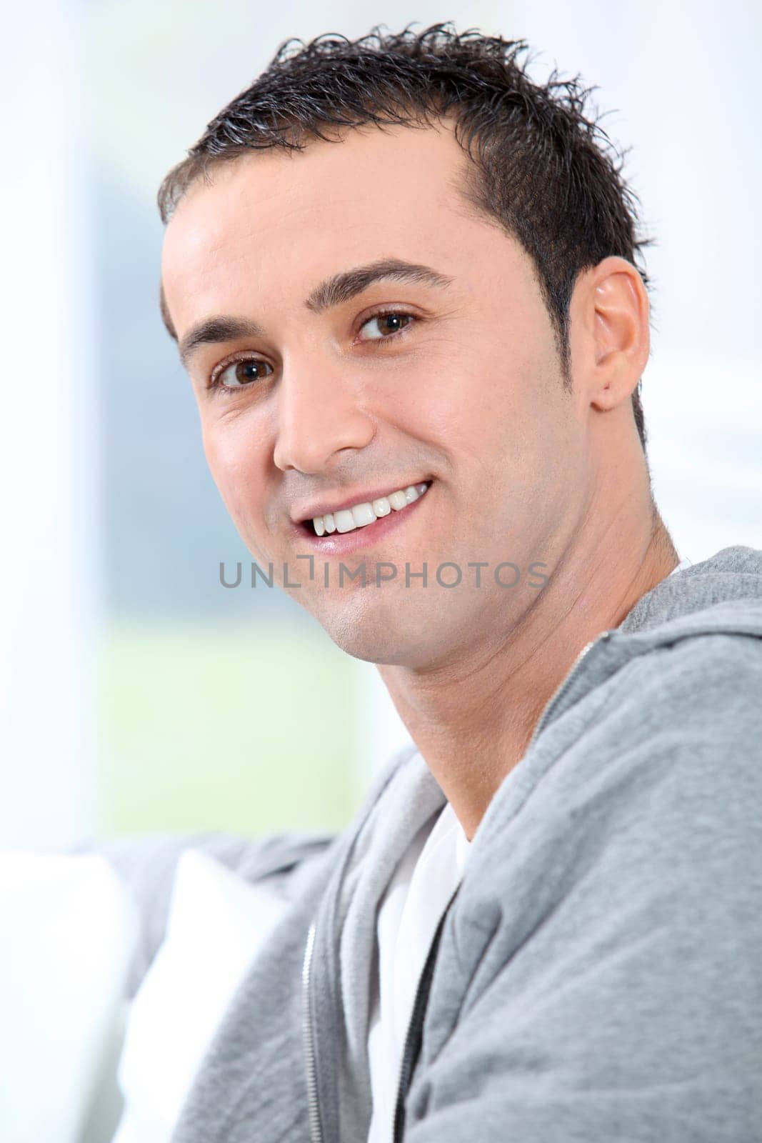 Closeup of smiling young man